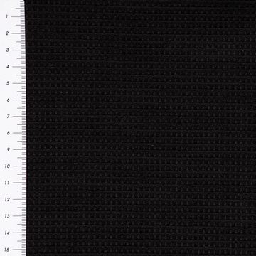 Vorhang SCHÖNER LEBEN. Vorhang Waffelrelief Kästchenstruktur uni schwarz 245c, SCHÖNER LEBEN., Smokband (1 St), blickdicht, Baumwolle, handmade, made in Germany, vorgewaschen