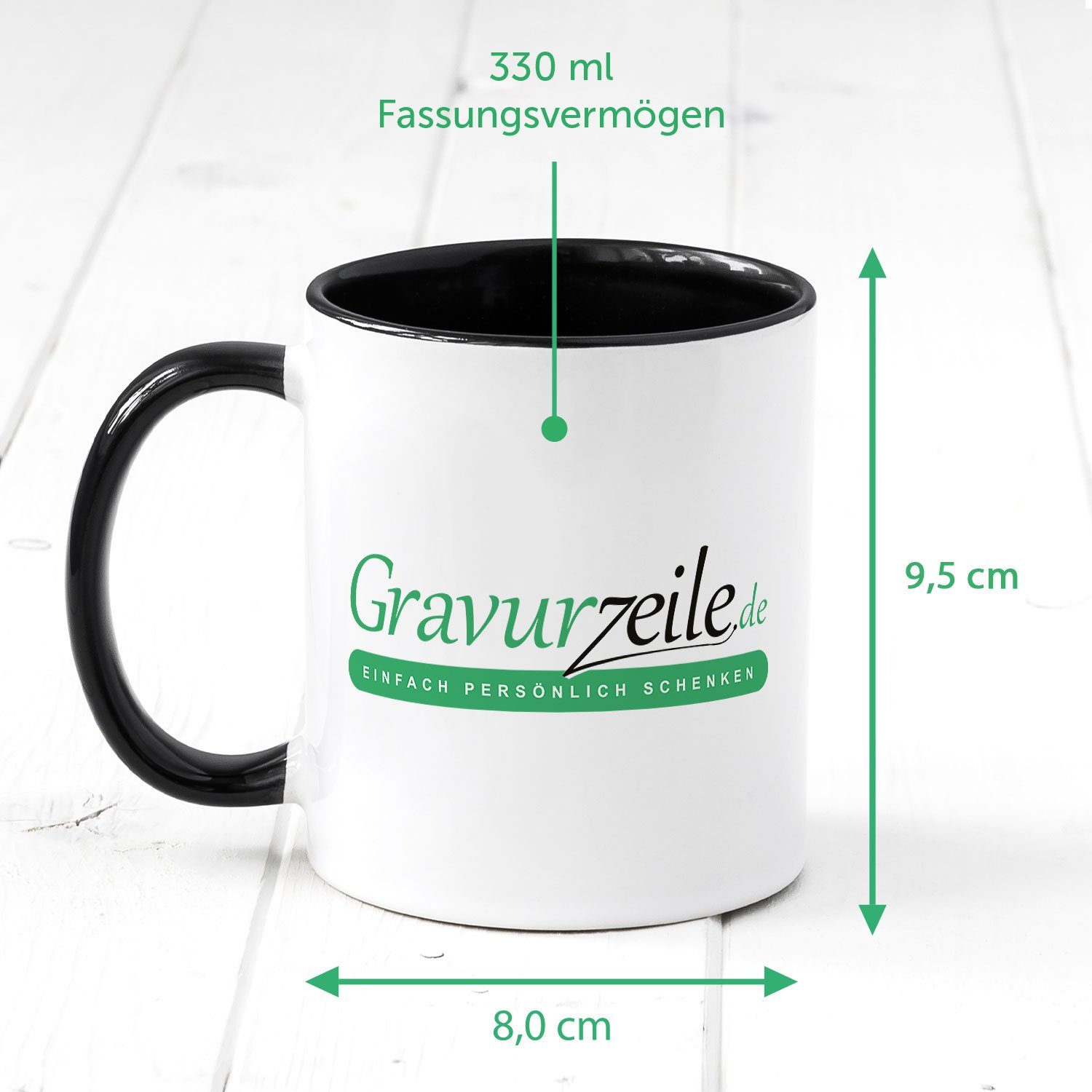 GRAVURZEILE Tasse mit Spruch - Wenn dein Schwanz so groß ist wie deine Fresse, Keramik, Farbe: Weiß