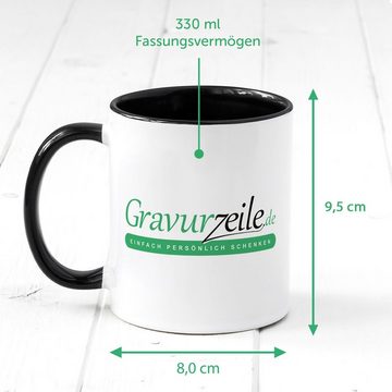 GRAVURZEILE Tasse mit Spruch "Danke für die Kunterbunte Zeit" - Geschenk -, Keramik