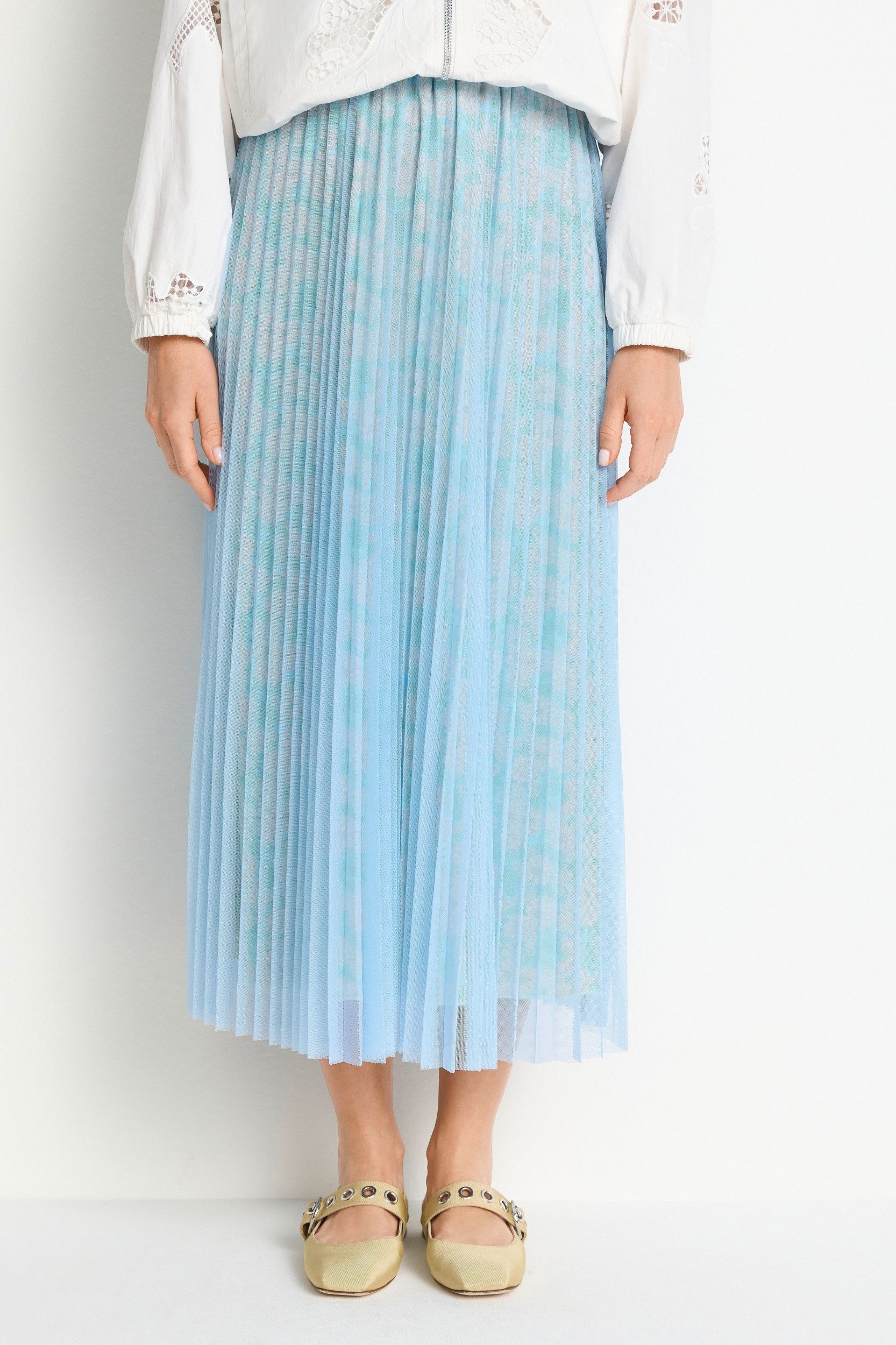 RICHROYAL Hosenrock Tulle Plissee Skirt skyway blue