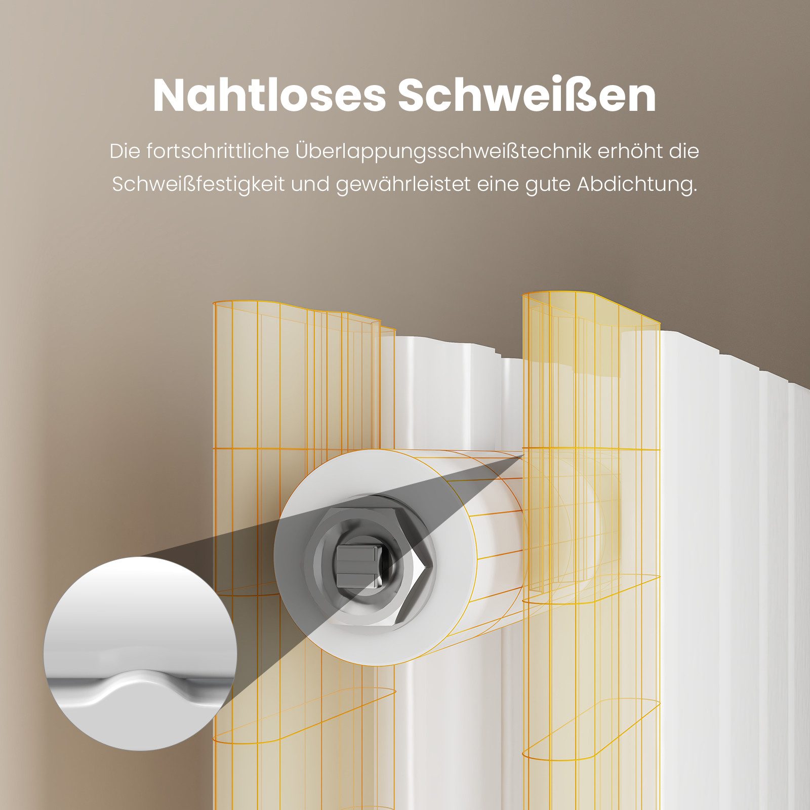 EMKE Heizkörper Anthrazit/Weiß Doppellagig Flach Design Paneelheizkörper, Vertikal, Mittelanschluss 966W für 12qm Raum, Weiß