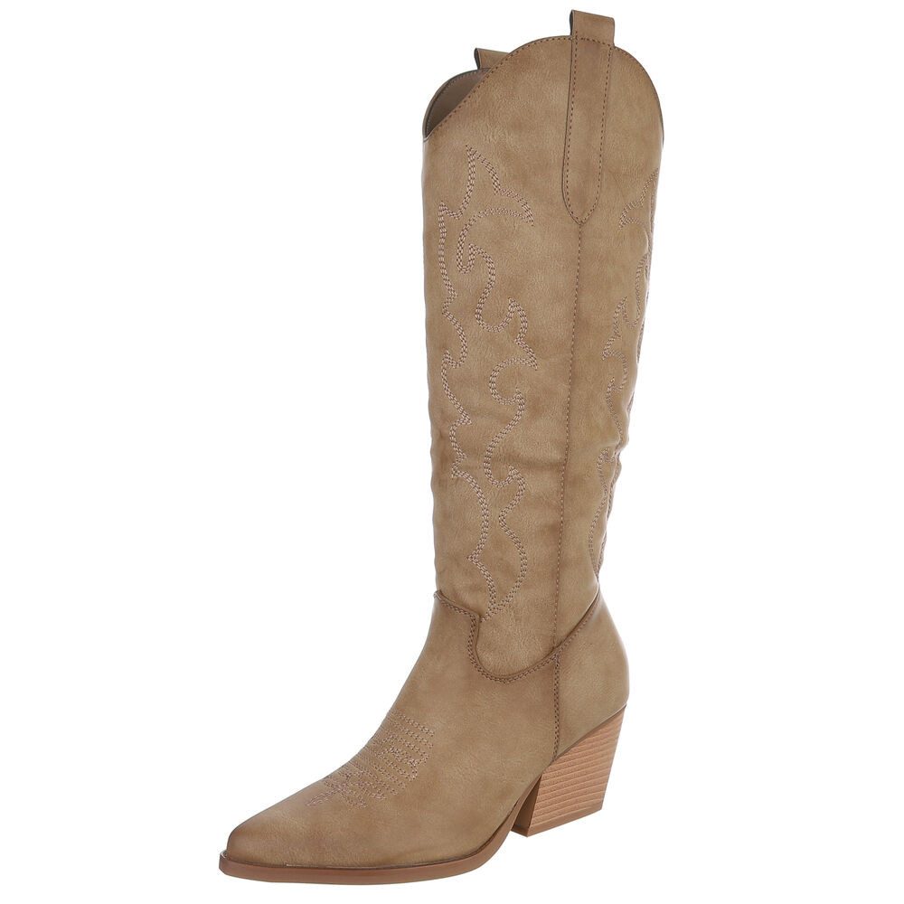 Ital-Design Elegante Stiefeletten mit hohem Absatz für Damen Westernstiefel günstig online kaufen