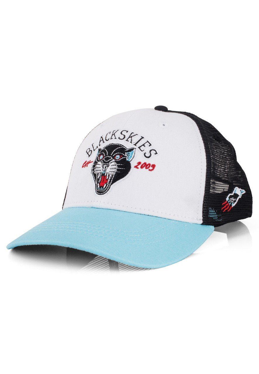 Blackskies Baseball Cap Traditional Tattoo Trucker Cap Panther Weiß-Schwarz-Blau