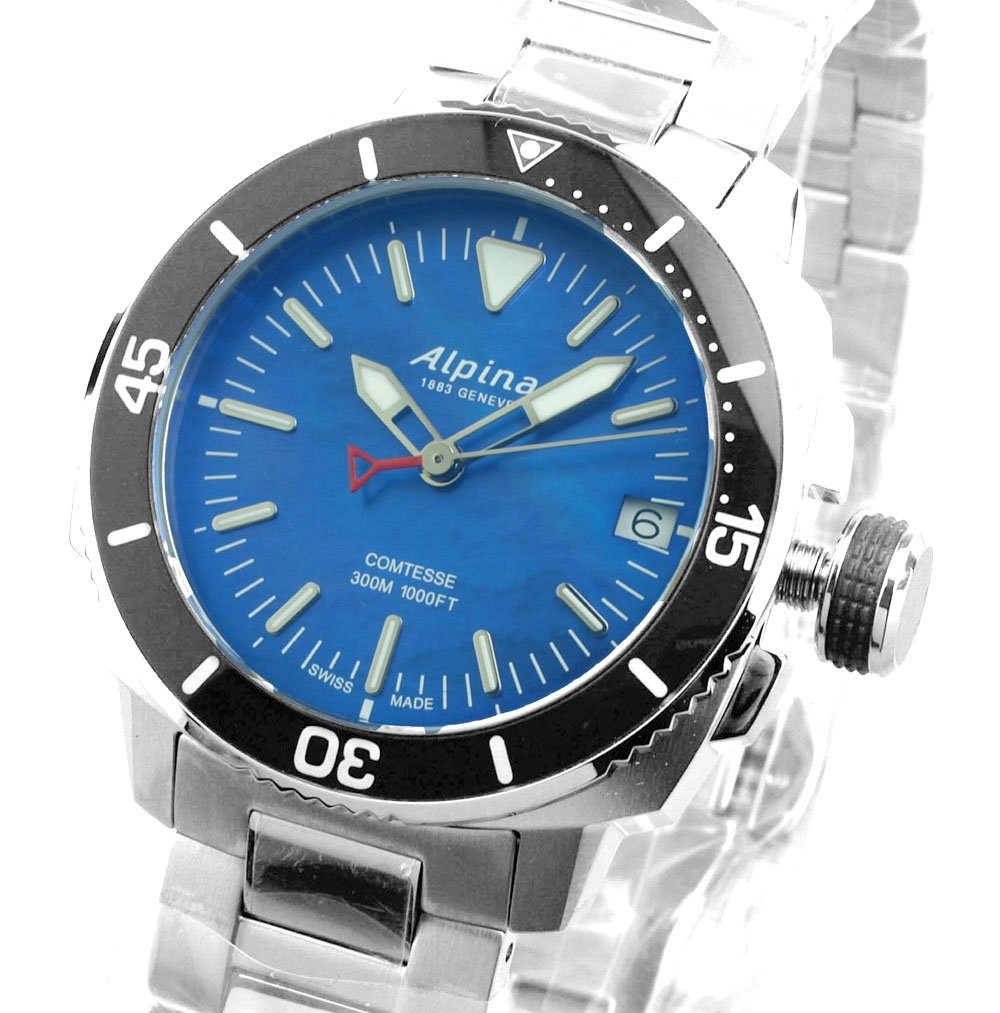 Alpina Watches Schweizer Uhr AL-240MPN2VC6B Damen Uhr DIVER COMTESSE 30 ATM Neu, 30 ATM