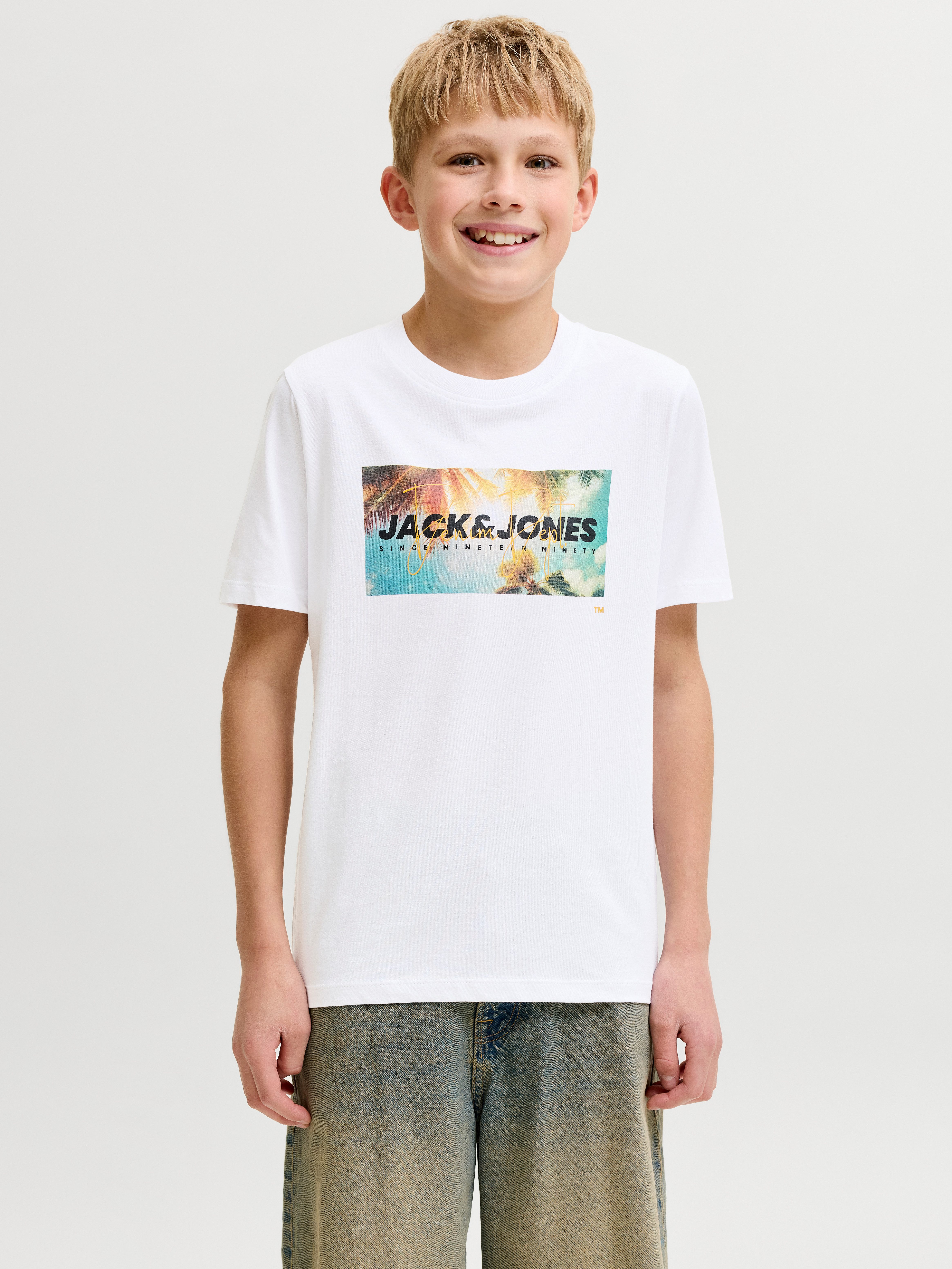 Jack & Jones Junior T-Shirt JJINDIANA TEE SS CREW NECK JNR Baumwolle, regular fit