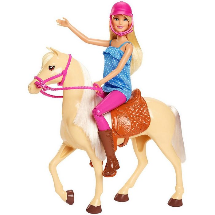 Mattel® Anziehpuppe Barbie Pferd mit Puppe (blond) Anziehpuppe