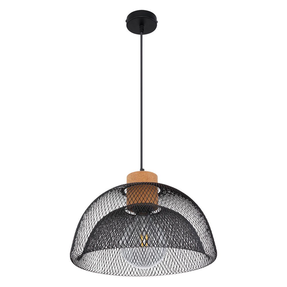 Leuchtmittel Pendel schwarz Warmweiß, Hänge LED Geflecht Pendelleuchte, Ess Leuchte etc-shop Decken inklusive, Gitter Lampe Zimmer