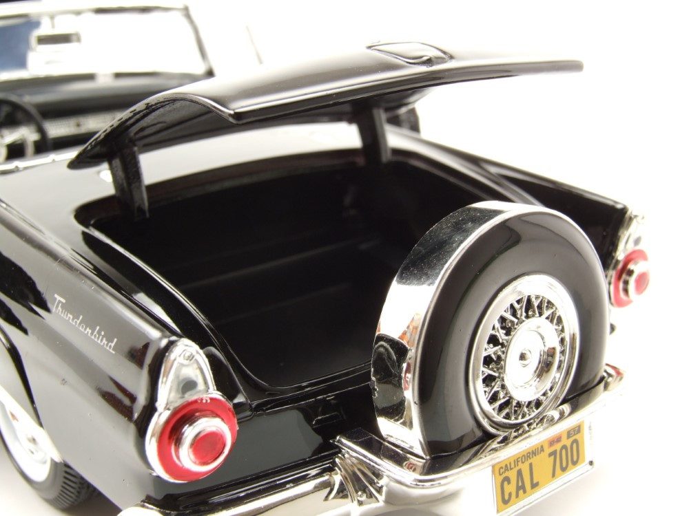 Motormax Modellauto Ford Thunderbird Convertible 1956 schwarz, Maßstab 1:18