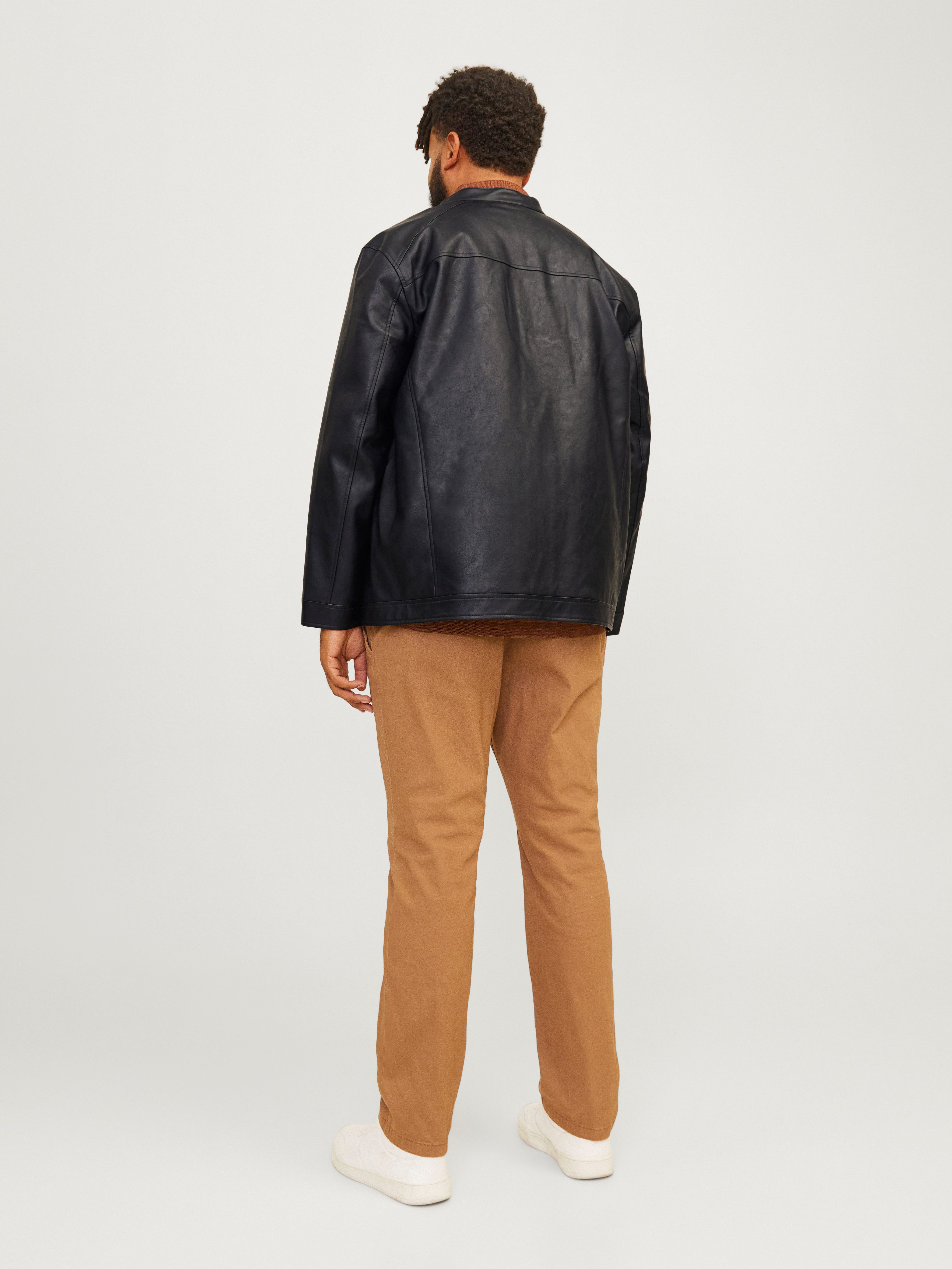 Jack & Jones PlusSize Lederimitatjacke JJEDYLAN CLEAN PU JACKET NOOS PLS in Leder Optik
