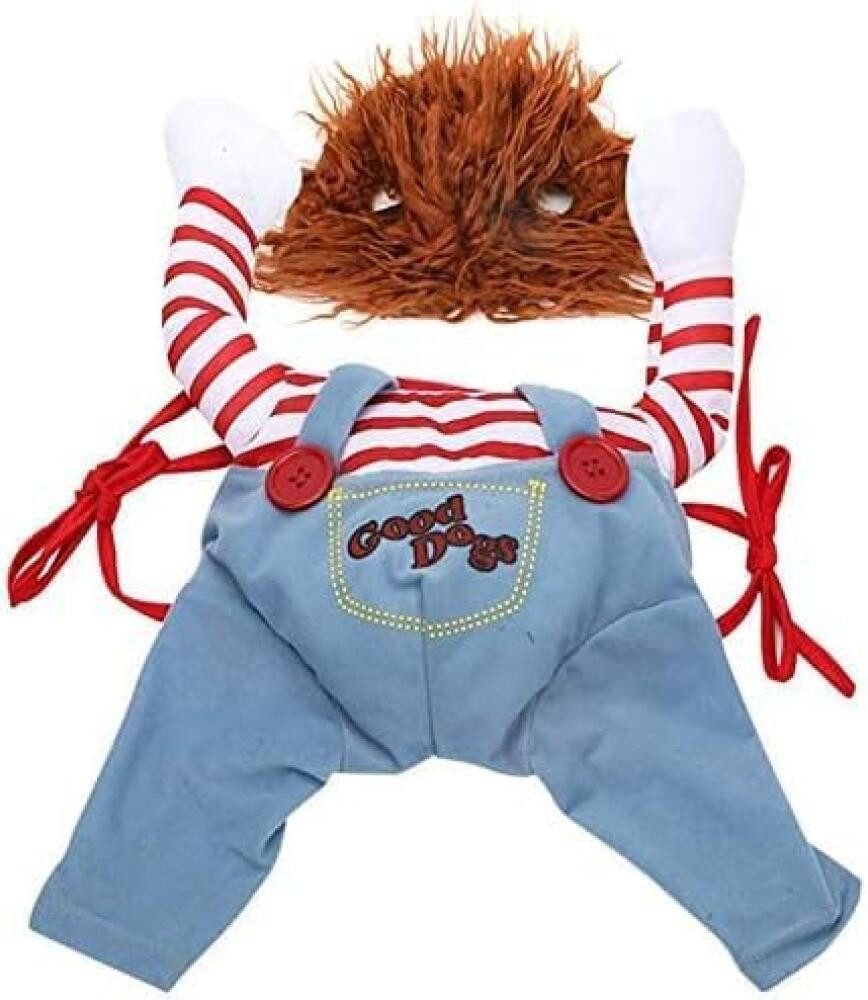 FELIXLEO Hundepullover Hundekleidung Tödliche Puppe Halloween Cosplay Hundekostüm Party Hut S