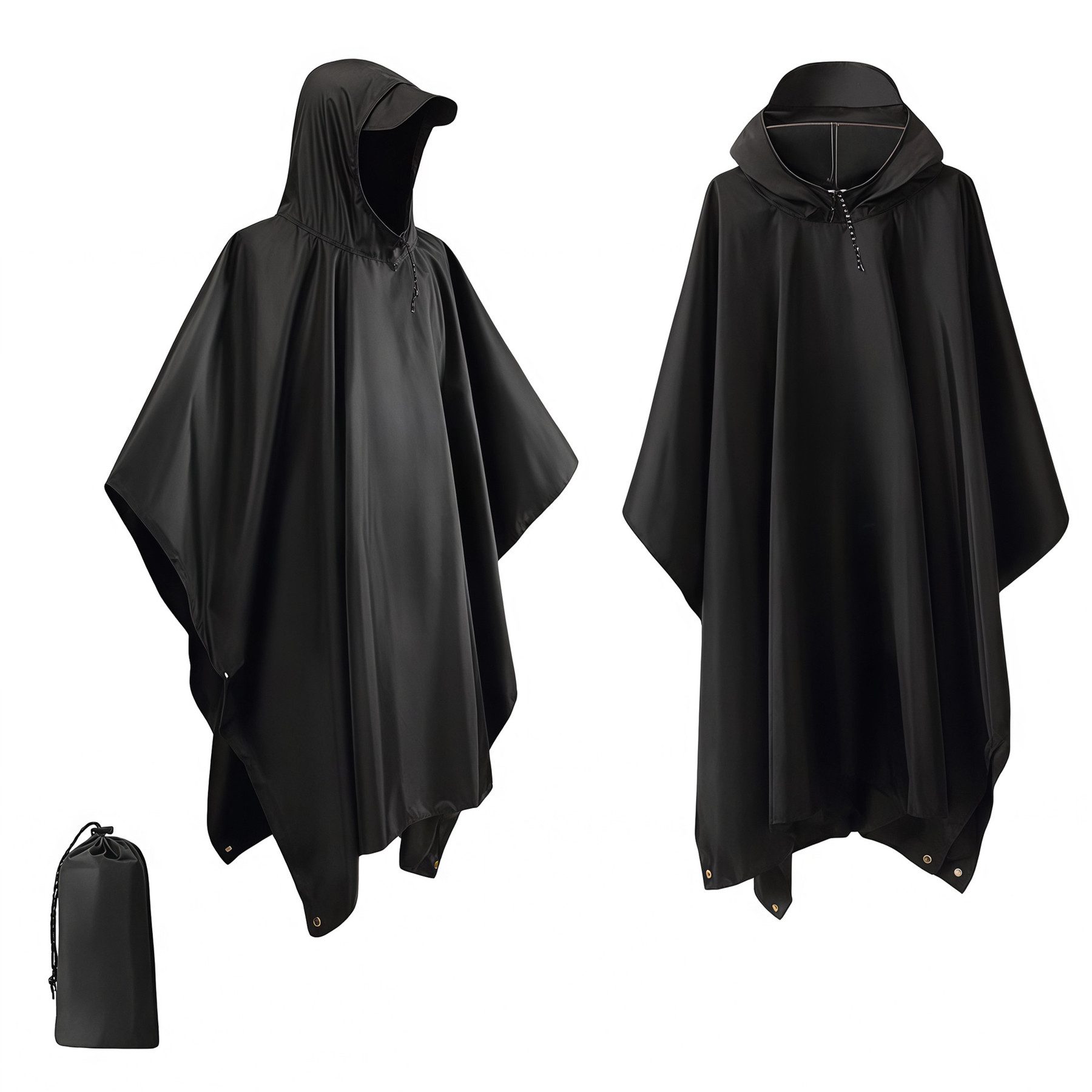 Mutig Regenmantel Leicht Wasserdicht Regenponcho Herren & Damen - Mehrzweck Regenjacke (mit Kapuze Faltbare Tasche für Camping Wandern Hikking, Atmungsaktive 3in1 Regencape)