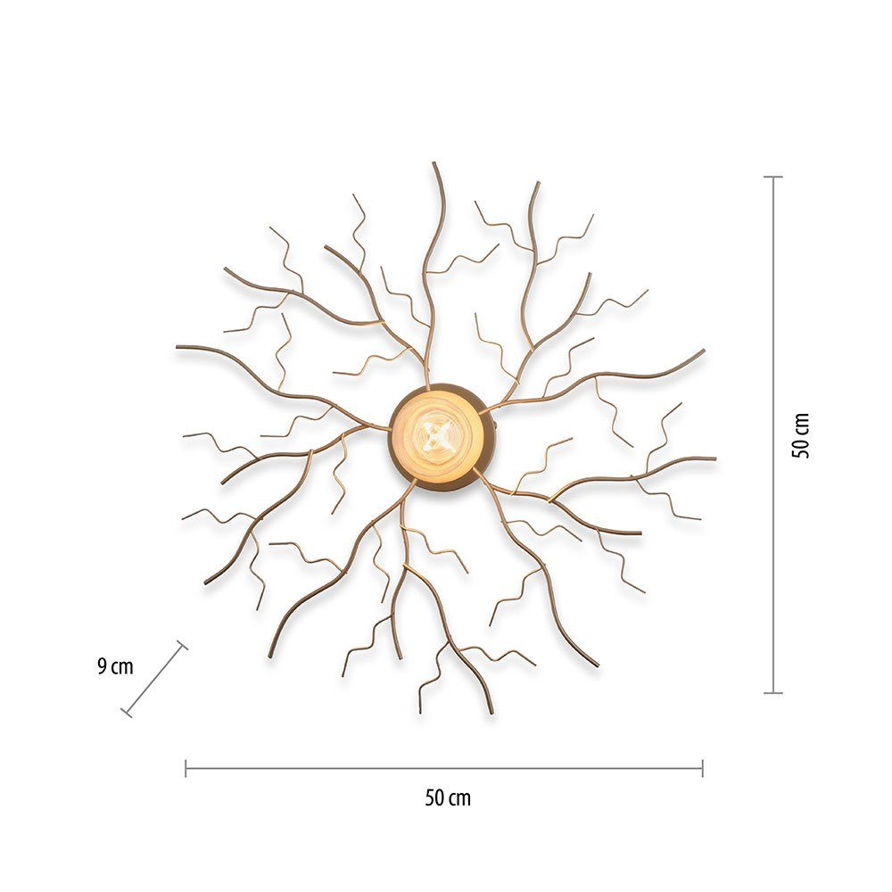 Warmweiß, LED Deckenleuchte, D Schlafzimmerleuchte LED Reto 50 Baum-Design cm inklusive, Deckenlampe RGB etc-shop Leuchtmittel