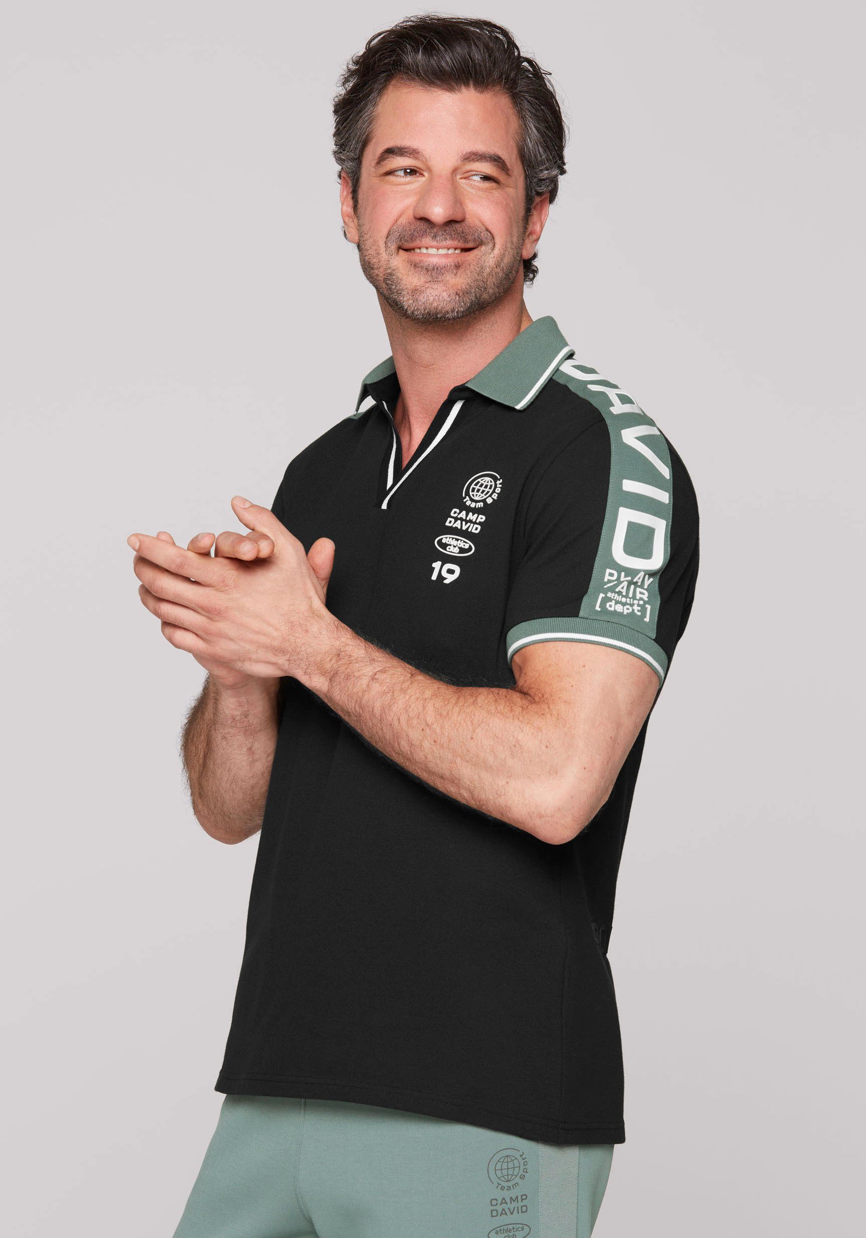 CAMP DAVID Poloshirt mit Logodrucken günstig online kaufen