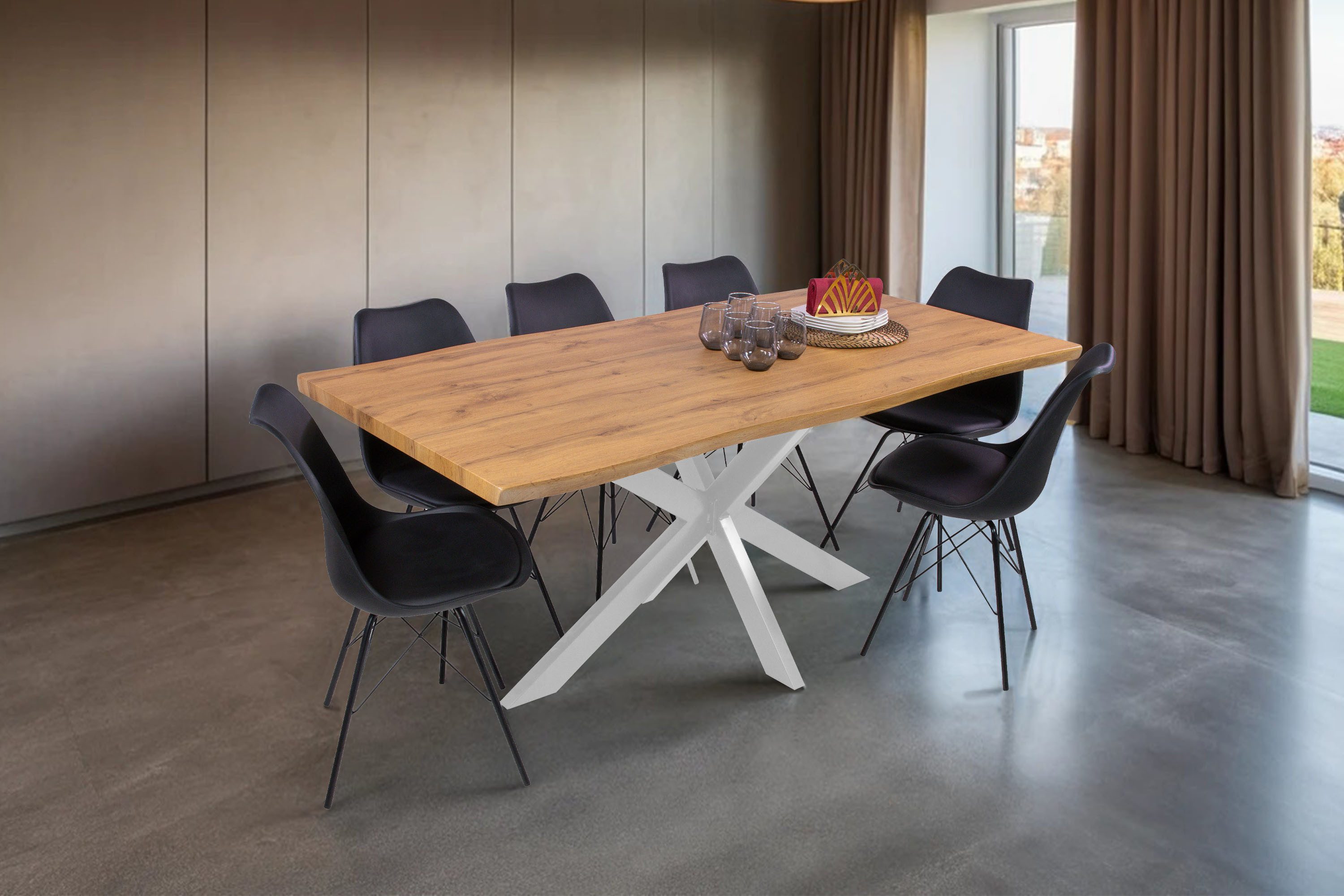 Loreno® Esstisch Josy, verschiedene Holz-Optik, Baumkante, günstig online kaufen