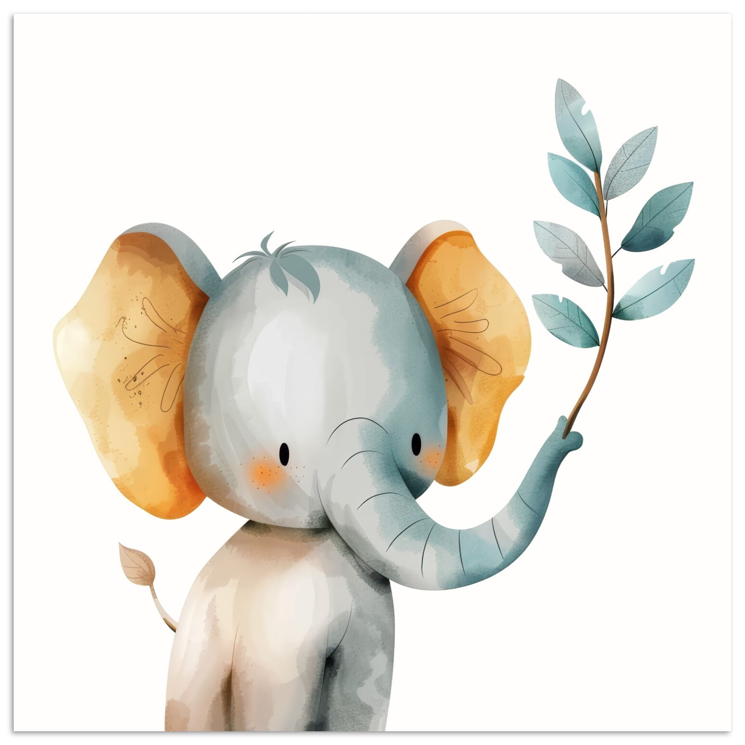 Poster Elefant - Tier - Pastellfarben