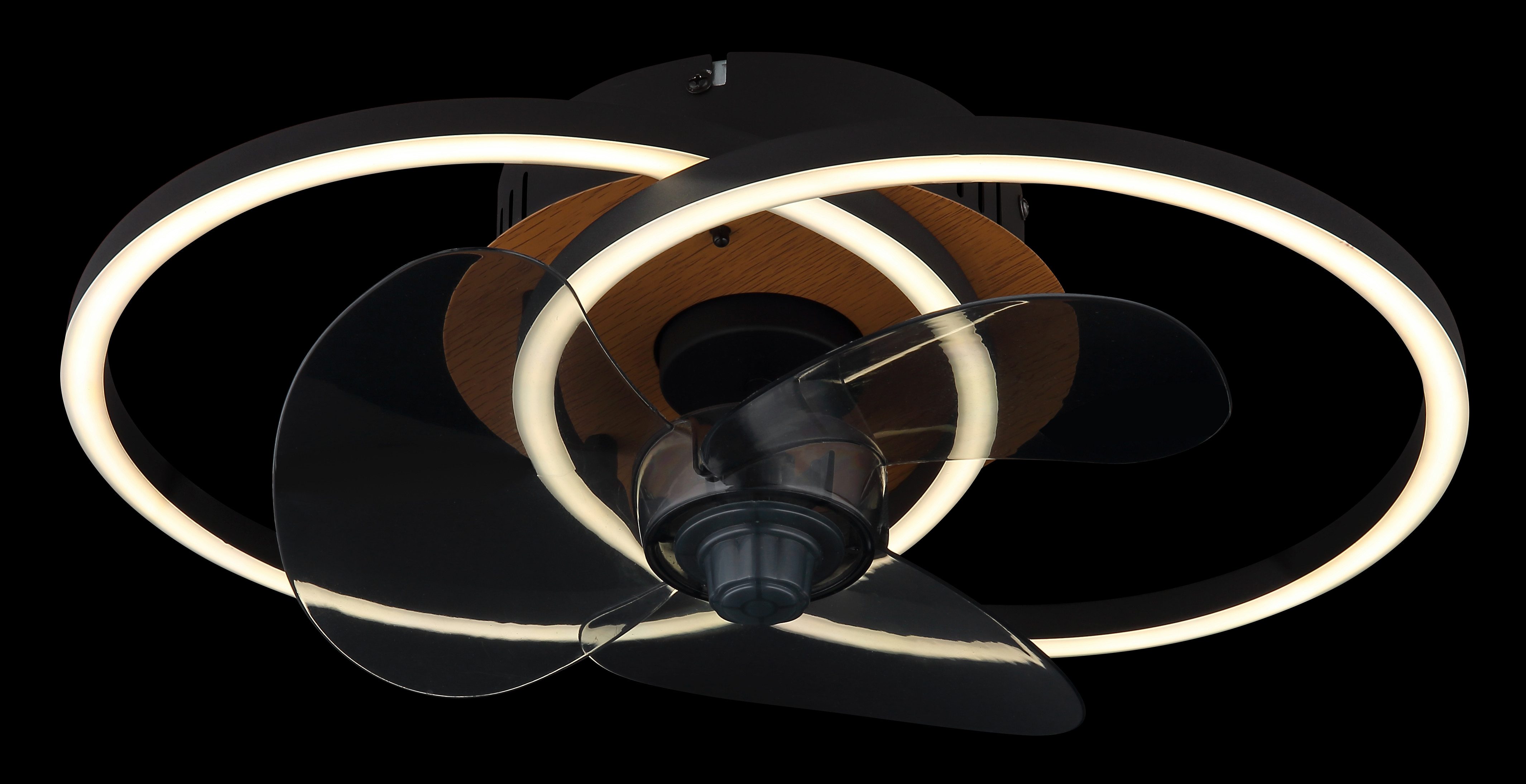GLOBO LIGHTING Deckenleuchte KAREN, Dimmfunktion, Fernbedienung, Infrarot inkl., Memoryfunktion, Nachtlichtfunktion, Timerfunktion, Ventilatorfunktion, mehrere Helligkeitsstufen, LED fest integriert, warmweiß - kaltweiß, Deckenventilator, Deckenlampe, moderner Ventilator, Holz Optik