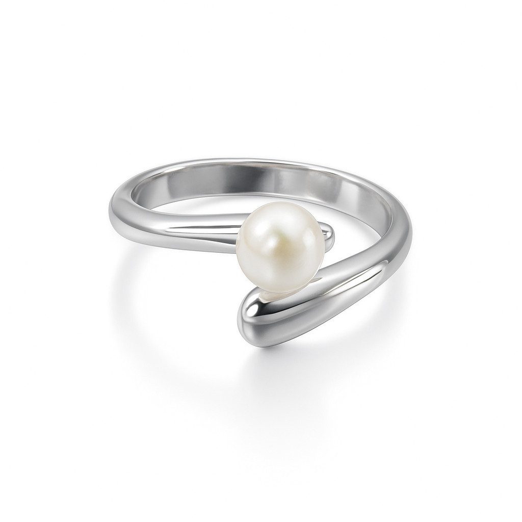 Perlenring Damenring 925 Sterling Silber mit natürlicher Süßwasserperle