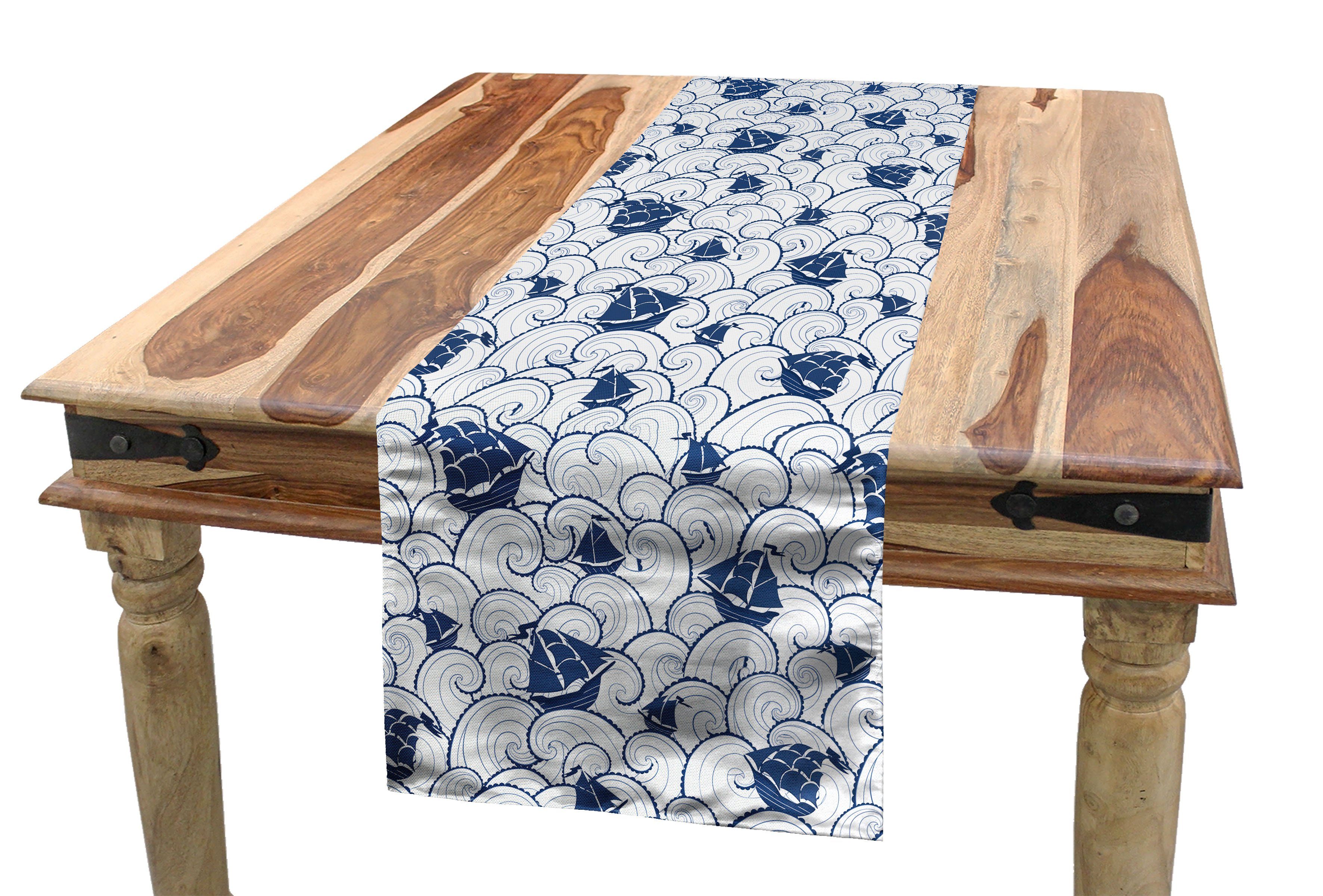 Abakuhaus Tischläufer Esszimmer dem Nautisch Journey Dekorativer auf Tischläufer, Küche Rechteckiger Boot Ocean