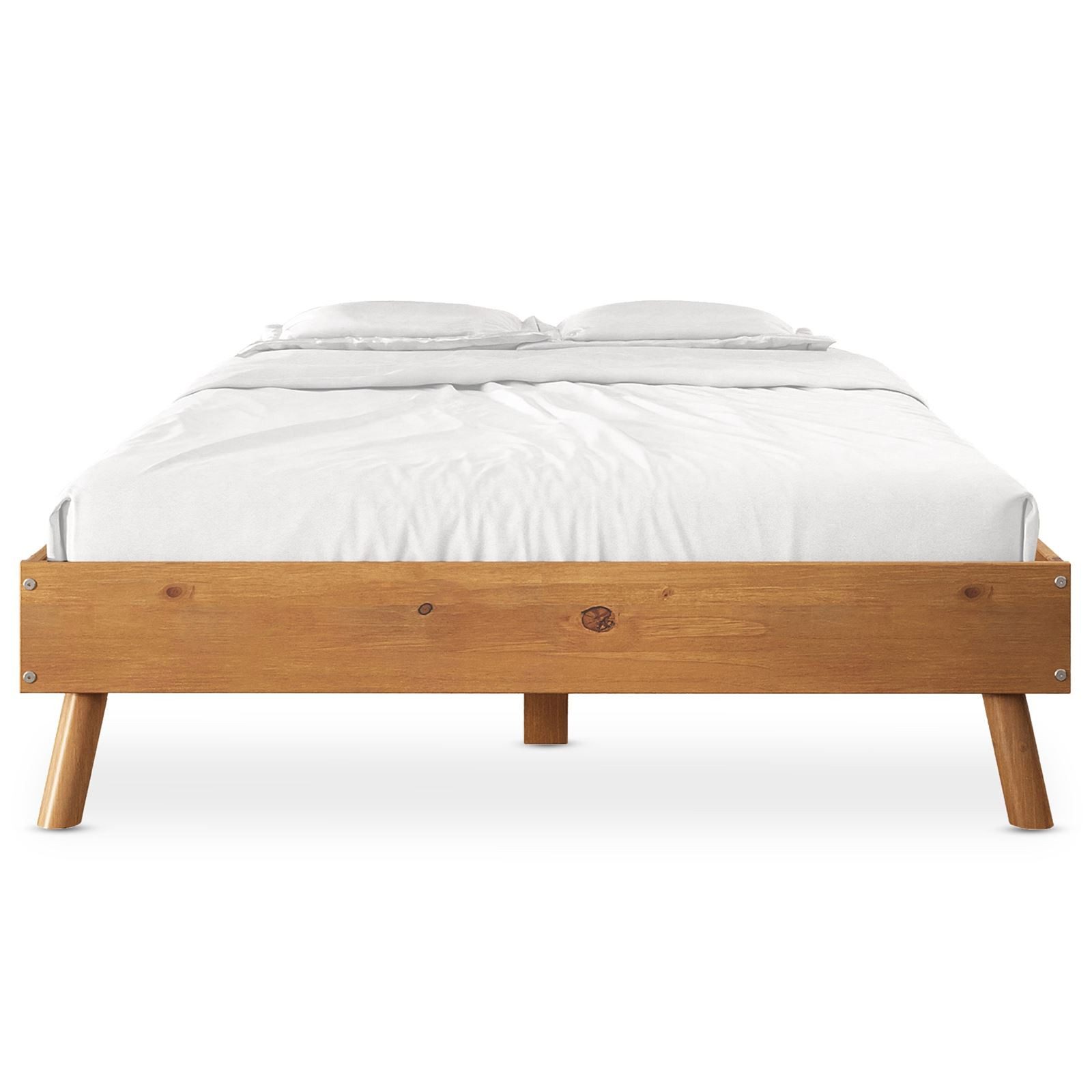 IDIMEX Futonbett KARRI, modernes Massivholzbett 140x200cm ohne Kopfteil Eiche farben