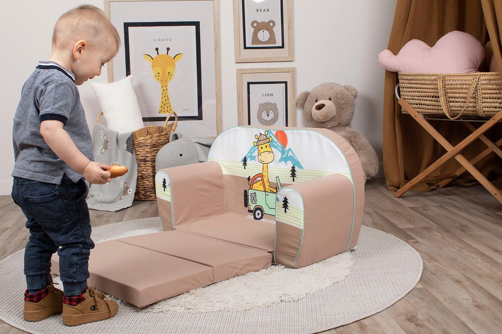Knorrtoys® Sofa Giraffe on Tour, Made in Kinder; Europe für