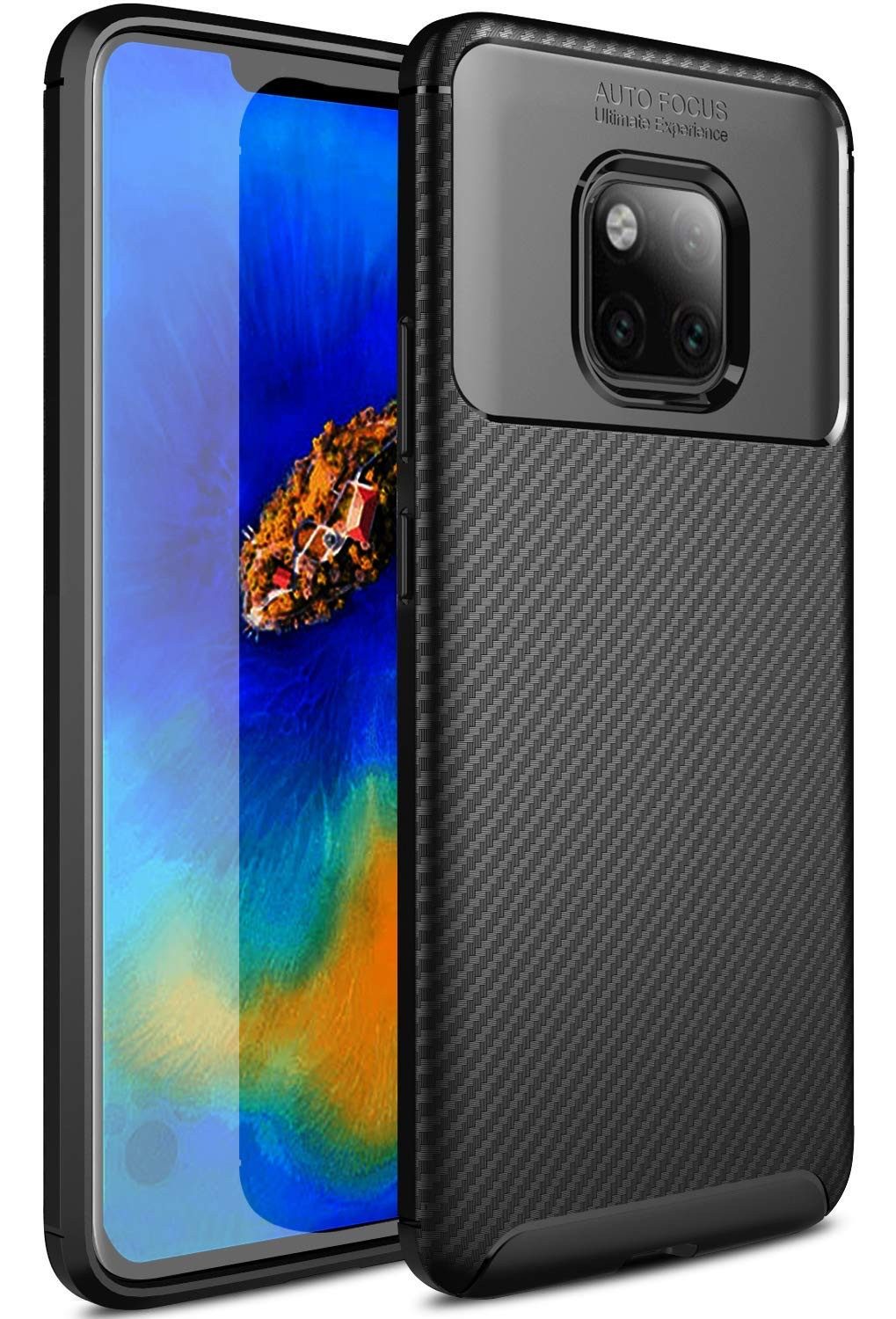 AVANA Handyhülle für Huawei Mate 20 / Pro / Lite Hülle Silikon Schutzhülle Slim Case, Cover, Bumper, Carbon Optik