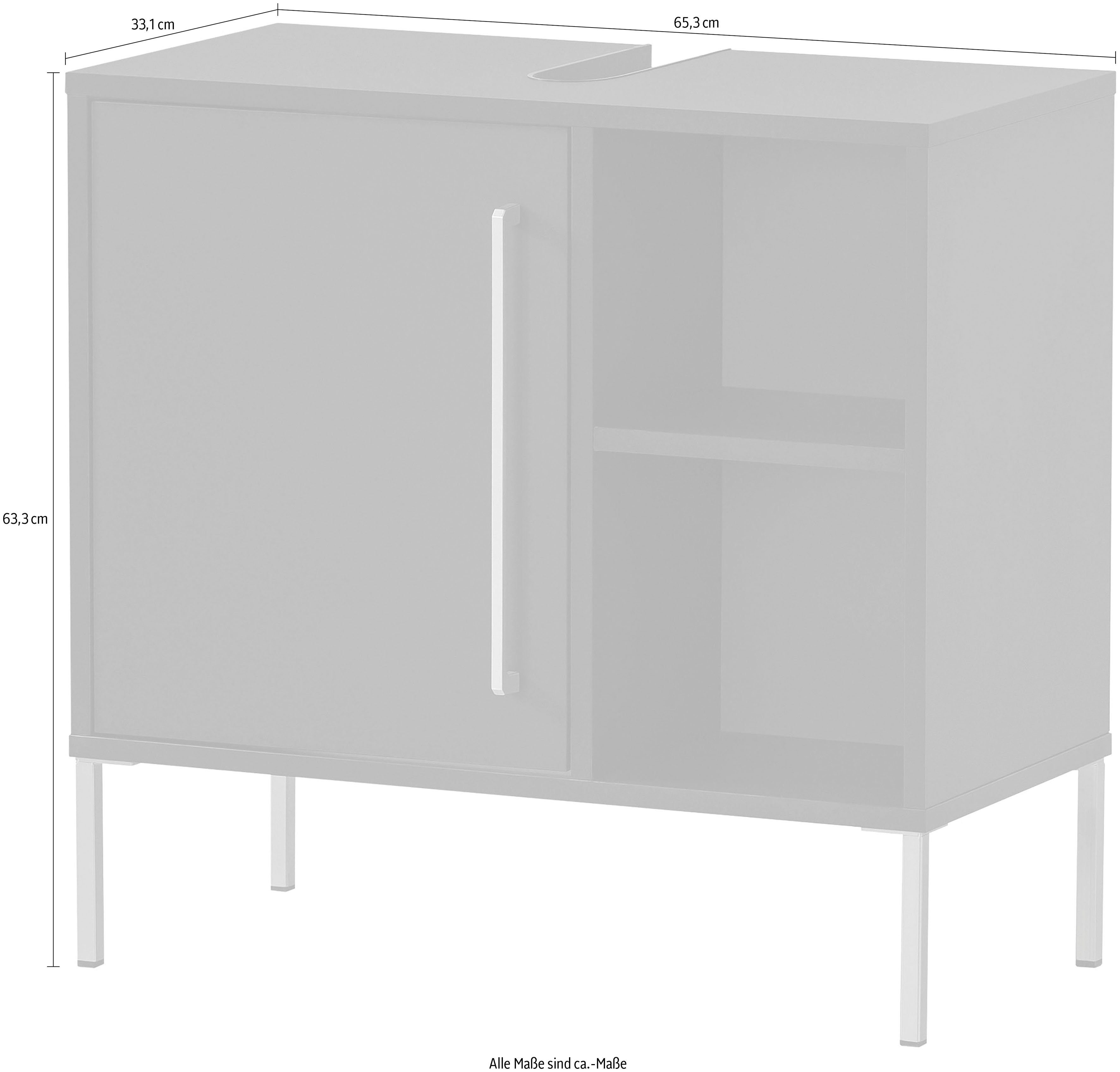welltime Waschbeckenunterschrank Kent, Waschbeckenunterschrank, Made in Germany, B: 65 cm Solide Verarbeitung - Dieses Produkt ist in Deutschland gefertigt