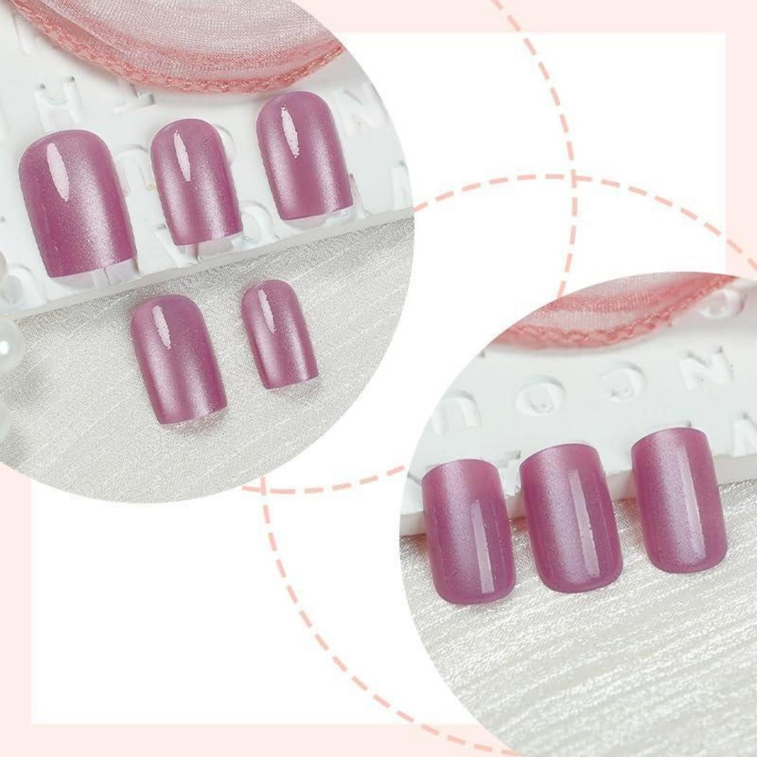 LuxusKollektion Kunstfingernägel Künstliche Fingernägel Kurz Square Magnetic Nagelkleber CA-B9