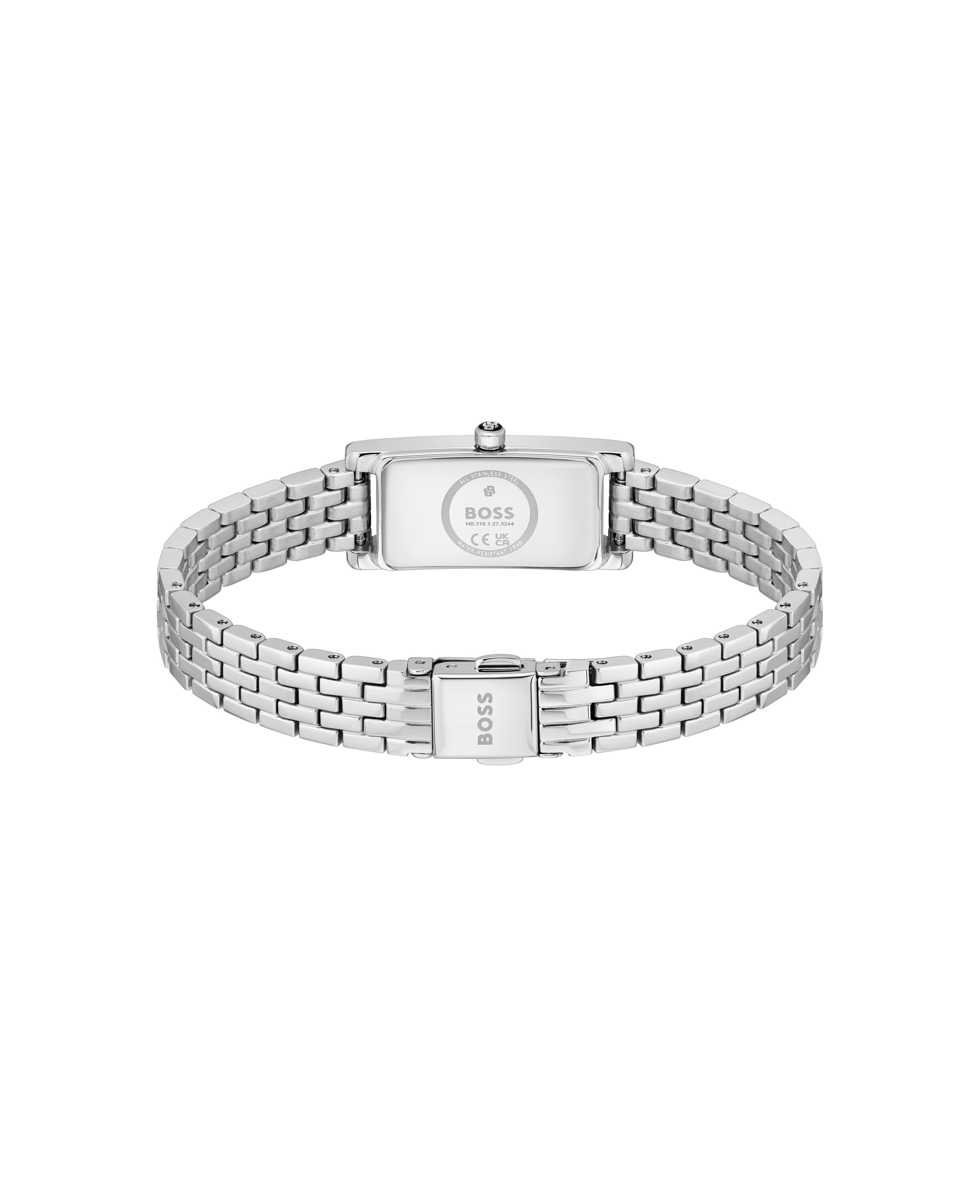 BOSS Quarzuhr LUCY 1502858, Armbanduhr, Damenuhr, Edelstahlarmband, analog