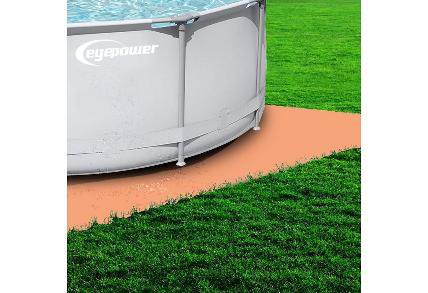 Thumbnail - eyepower Pool-Bodenschutzfliese 1,9m² Poolmatte aus 8 großen EVA Matten - Rutschfeste Poolunterlage, 0,5 cm dicke Bodenf...