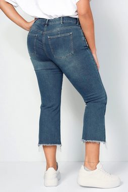 Angel of Style Regular-fit-Jeans 3/4-Jeans Schlag mit Zierketten 5-Pocket