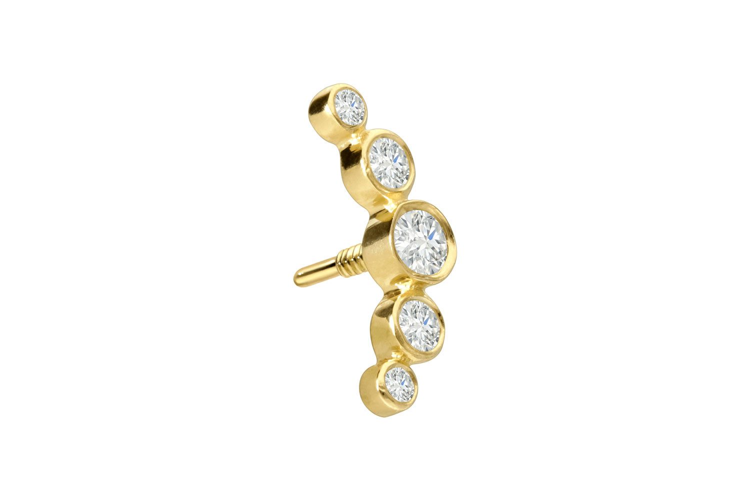 PIERCINGLINE Piercing-Set 18 Karat Gold Schraubaufsatz mit Außengewinde DIAMANT-BOGEN (Schraub-Aufsätze, 1-tlg)