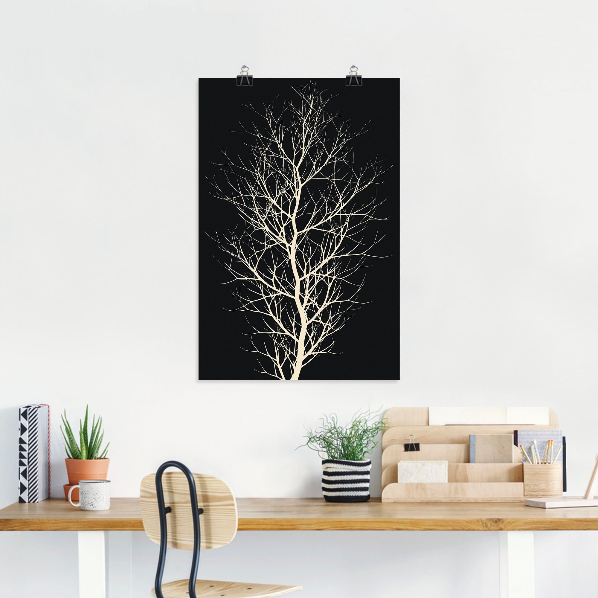 Alubild, oder Artland in Poster als Größen (1 versch. St), Wandbild Der Wandaufkleber Baum, Baumbilder schwarze Leinwandbild,
