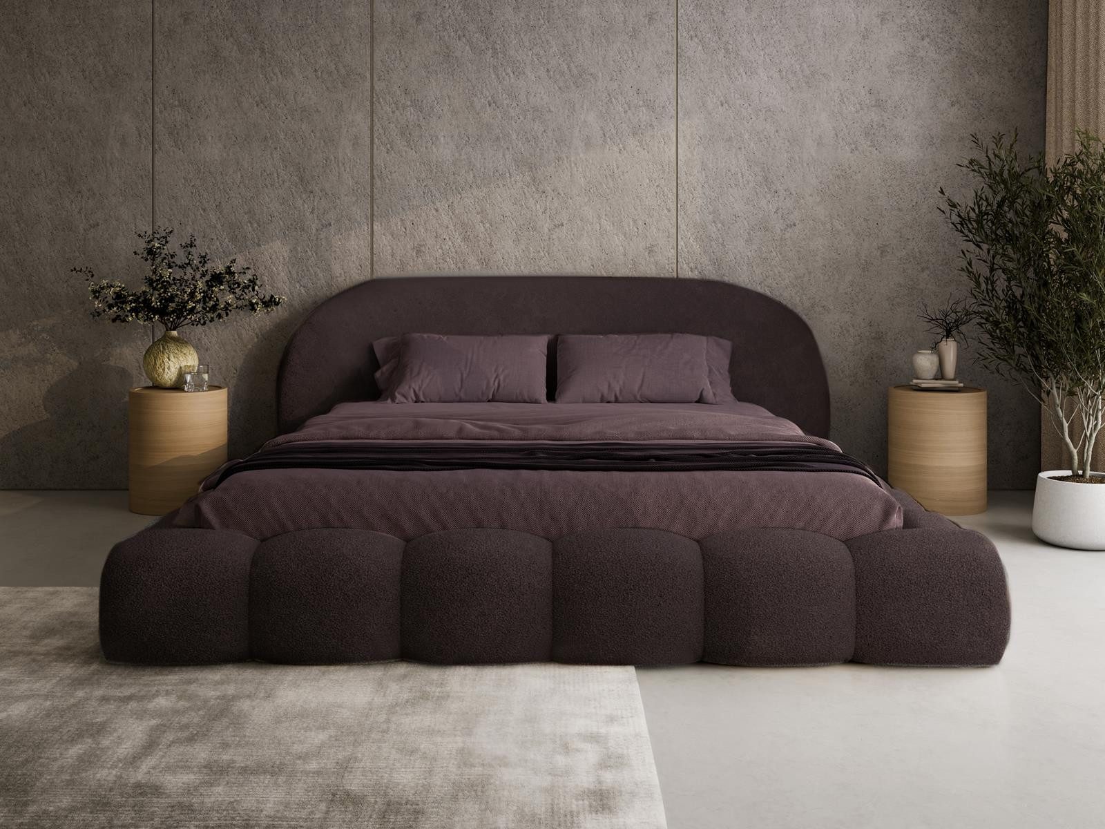 Compleo Polsterbett OMBIS, Wolkenbett mit Bettkasten und Lattenrost, Designer-Bett, MADE IN EU