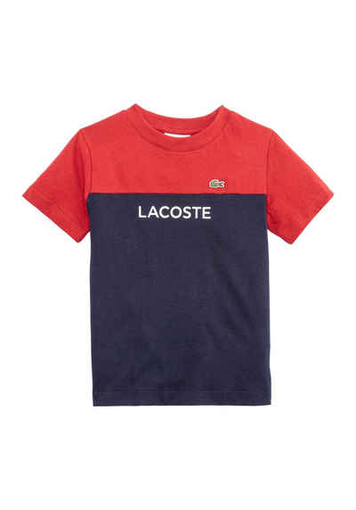 Lacoste T-Shirt mit dezenten Labelapplikationen auf der Brust