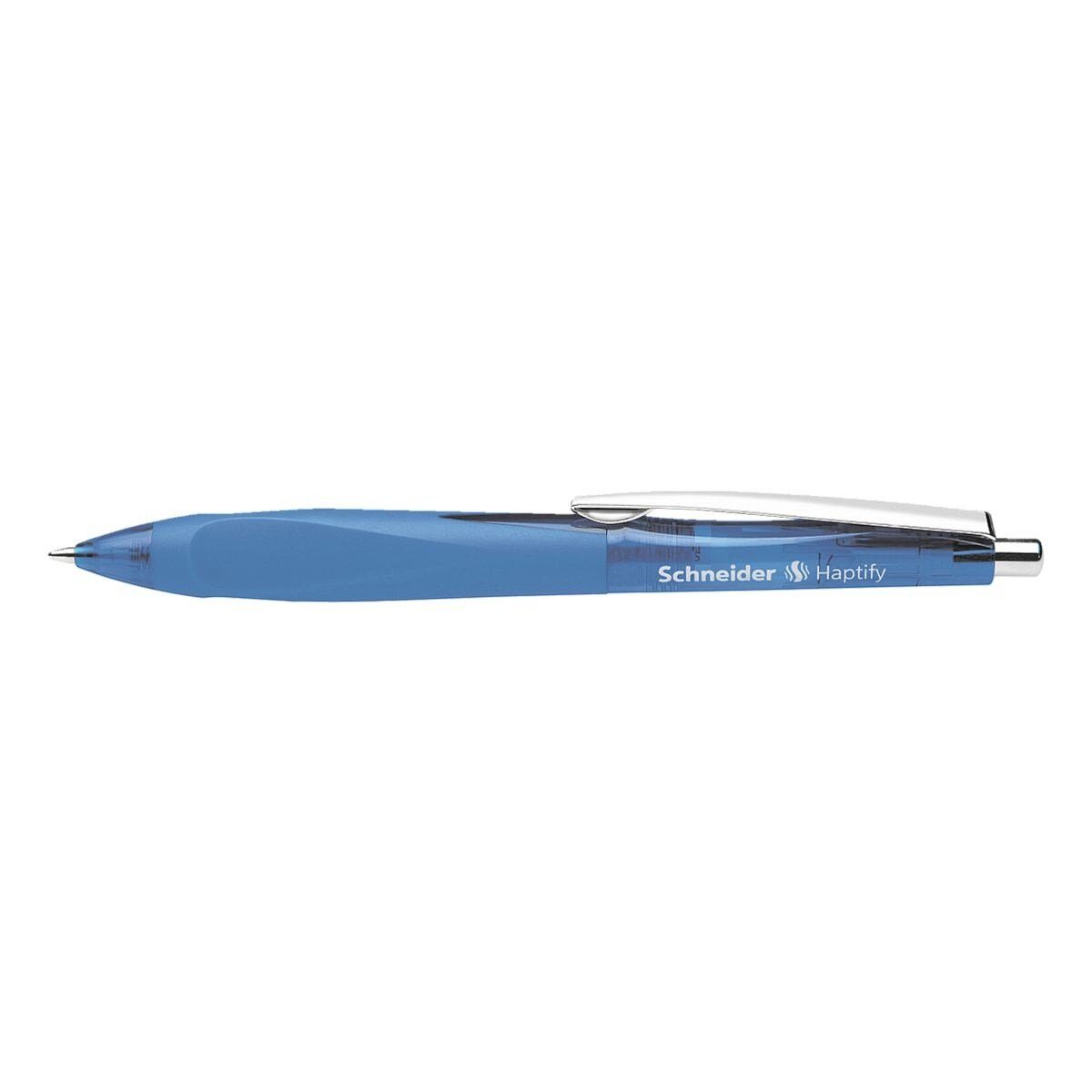Schneider Kugelschreiber Haptify 1353, mit Edelstahlspitze blau