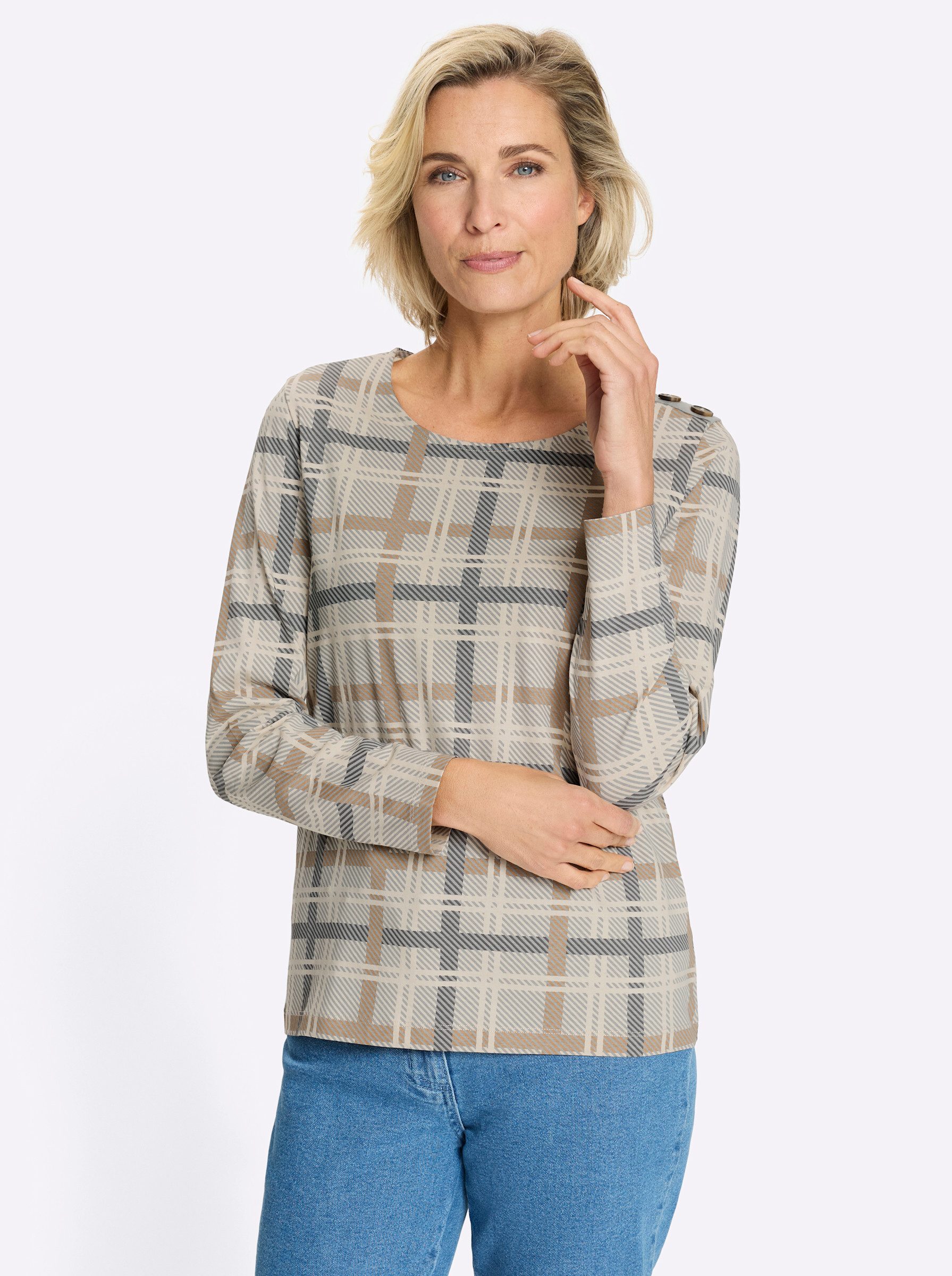 T-Shirt Rundhals-Shirt Langarm