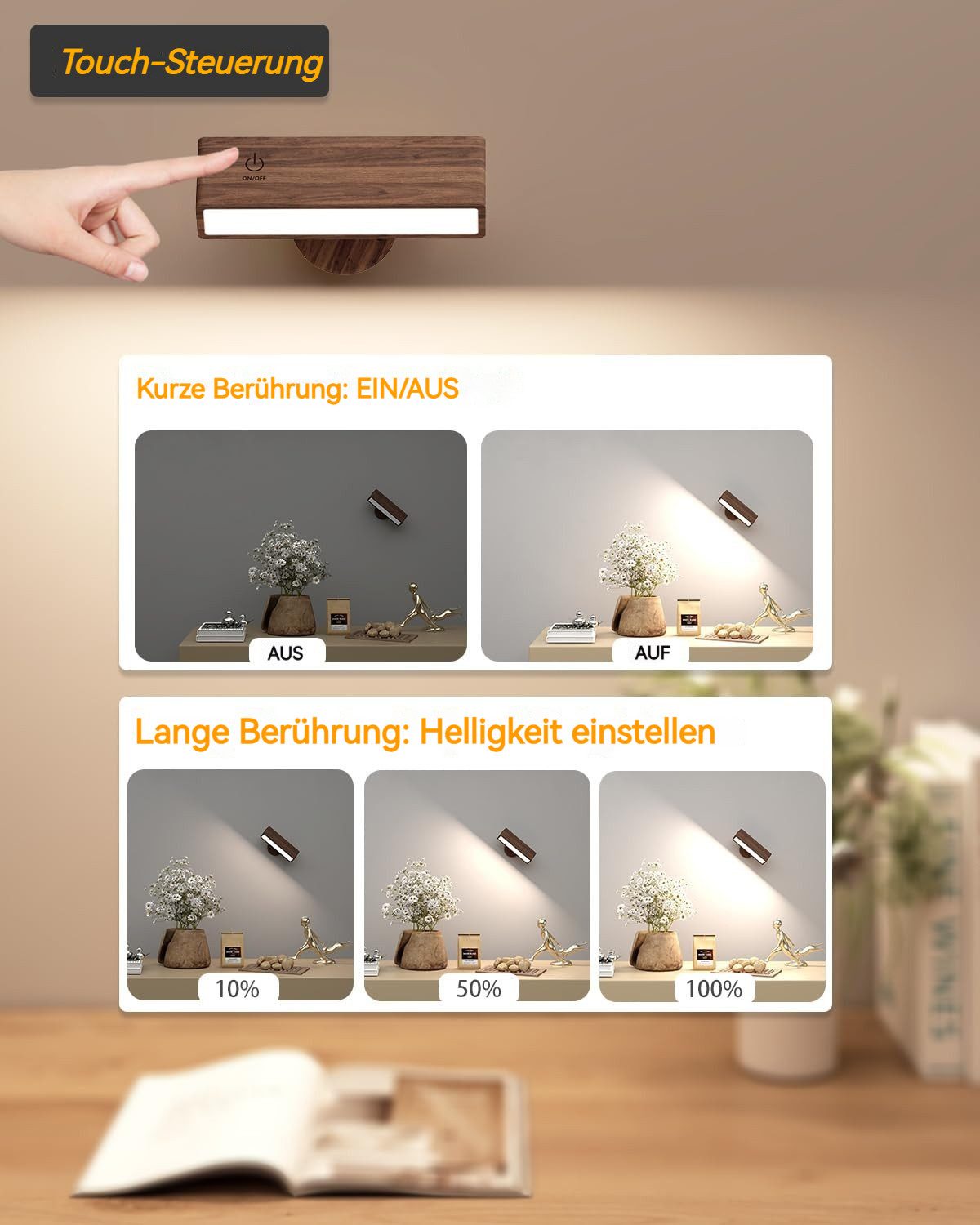 BlingBin LED Wandleuchte Wandlampe Akku Innen, günstig online kaufen
