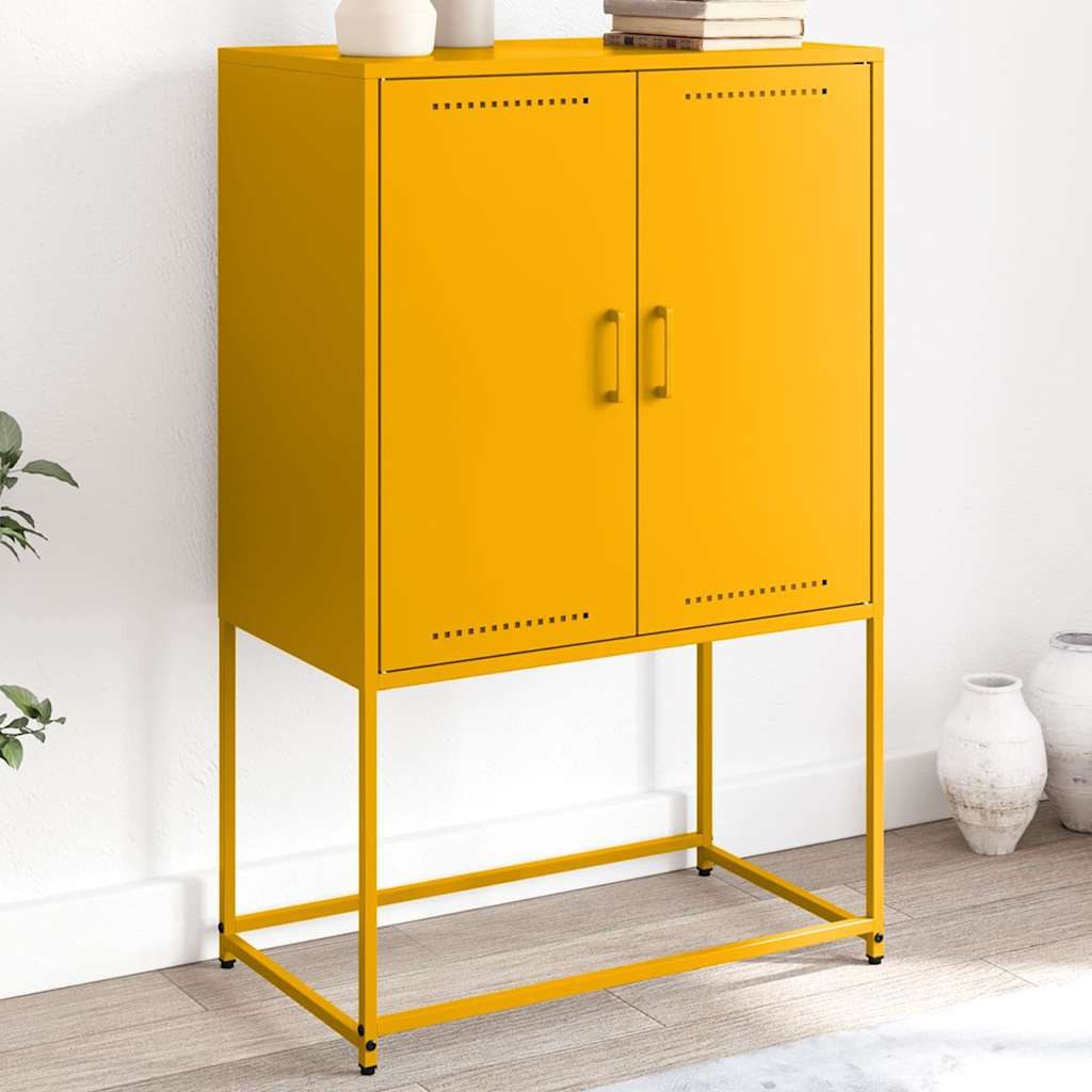 vidaXL Highboard Highboard Senfgelb 68,5x38,5x107 cm Stahl (1 St)