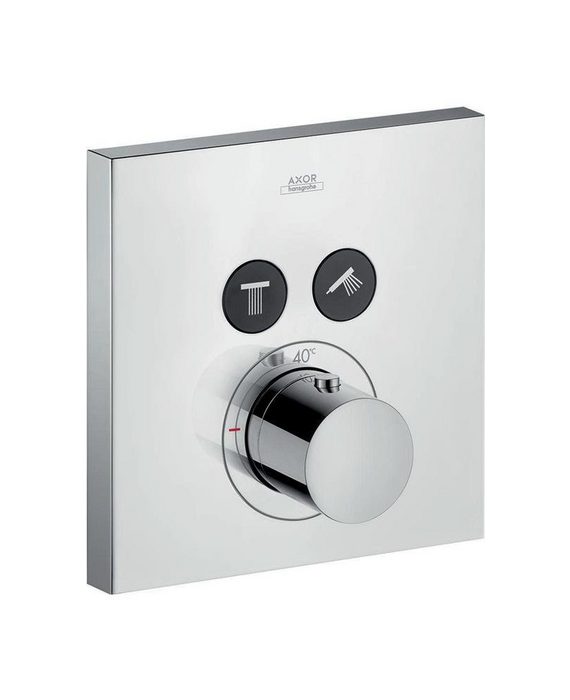hansgrohe Badarmatur Thermostat SQUARE AXOR SHOWERSOLUTIONS Unterputz für 2 Verbraucher chrom