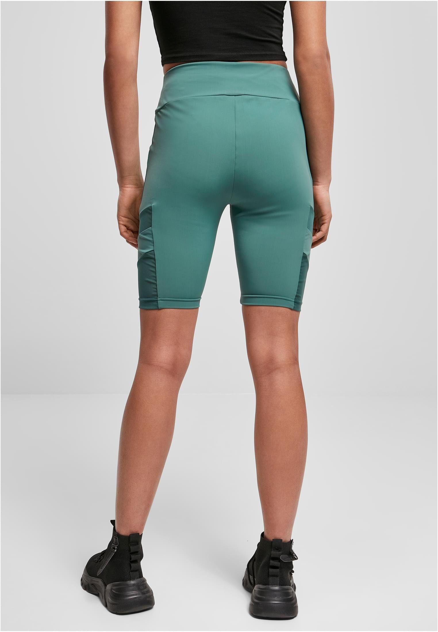 URBAN CLASSICS Damen Ladies Tech paleleaf Stoffhose (1-tlg) High Cycle Waist Mesh Shorts