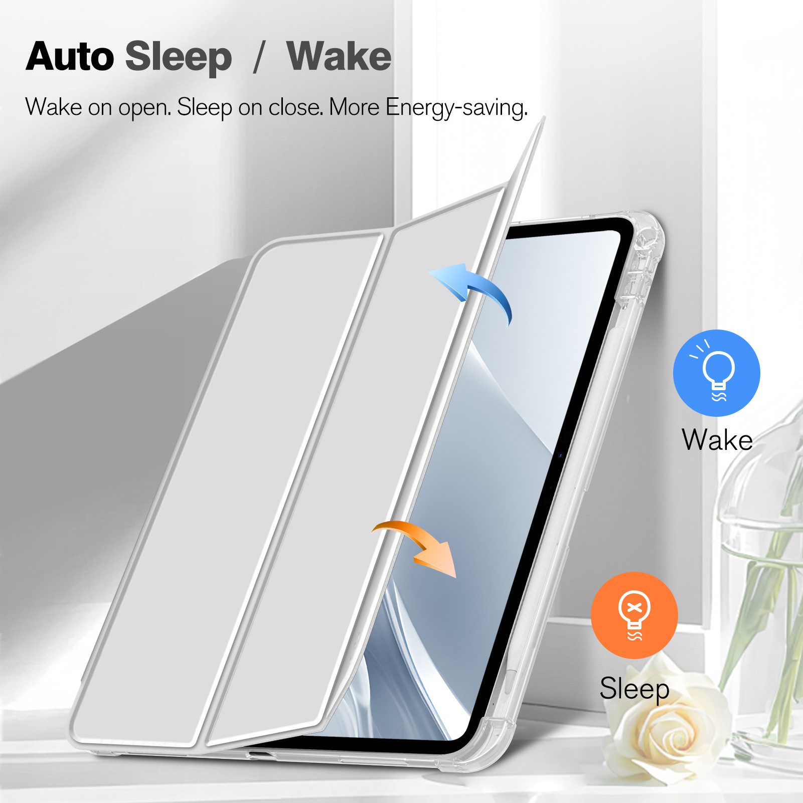 Fintie Tablet-Hülle für iPad Pro 11 Zoll (M5/M4) 2025/2024 mit Stifthalter, TPU Soft Transparenter Rückseite Abdeckung Hülle Intelligent Case