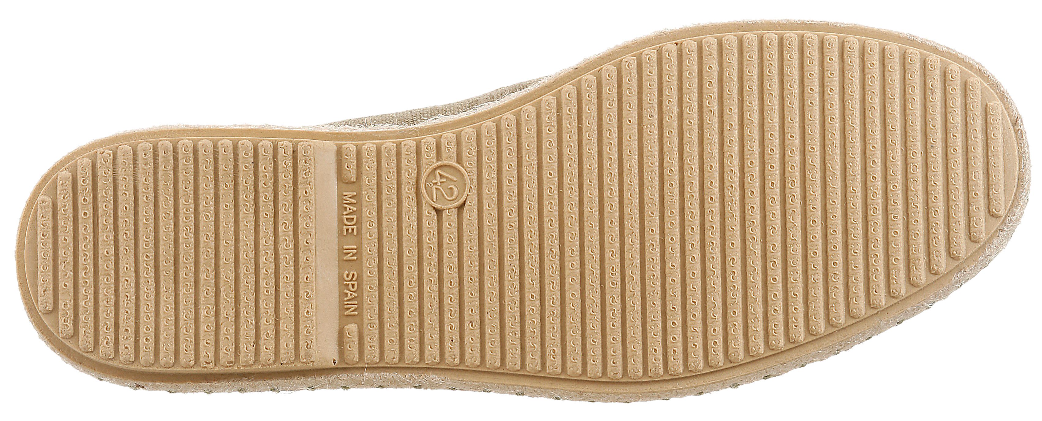 VERBENAS TOM MALI Slipper Schlupfschuh, Urlaubsschuh, Flat mit Bast-Sohlenumrahmung