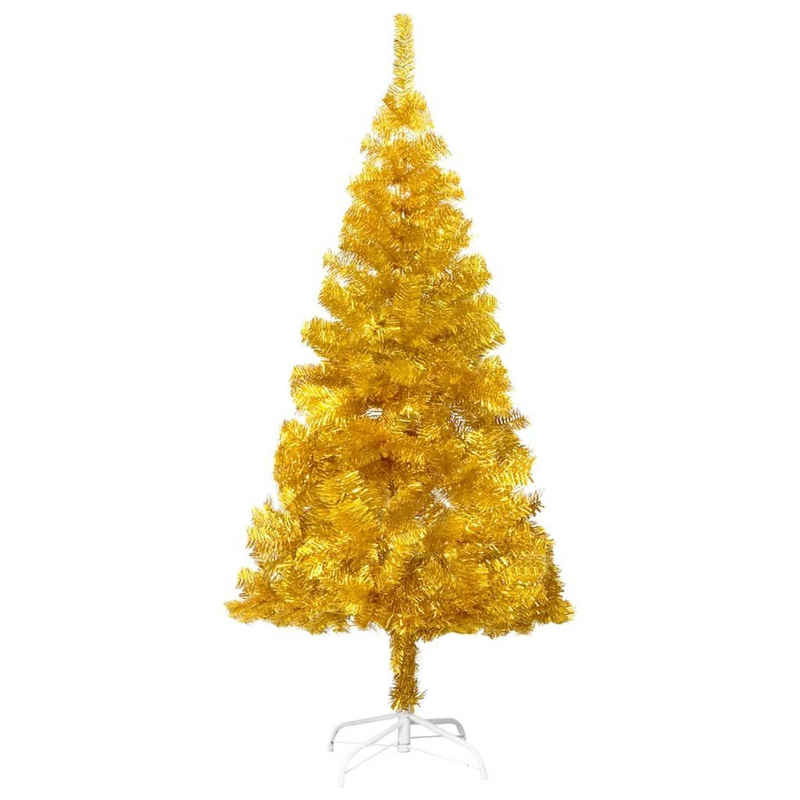 vidaXL Künstlicher Weihnachtsbaum Künstlicher Weihnachtsbaum mit Ständer Golden 150 cm PET