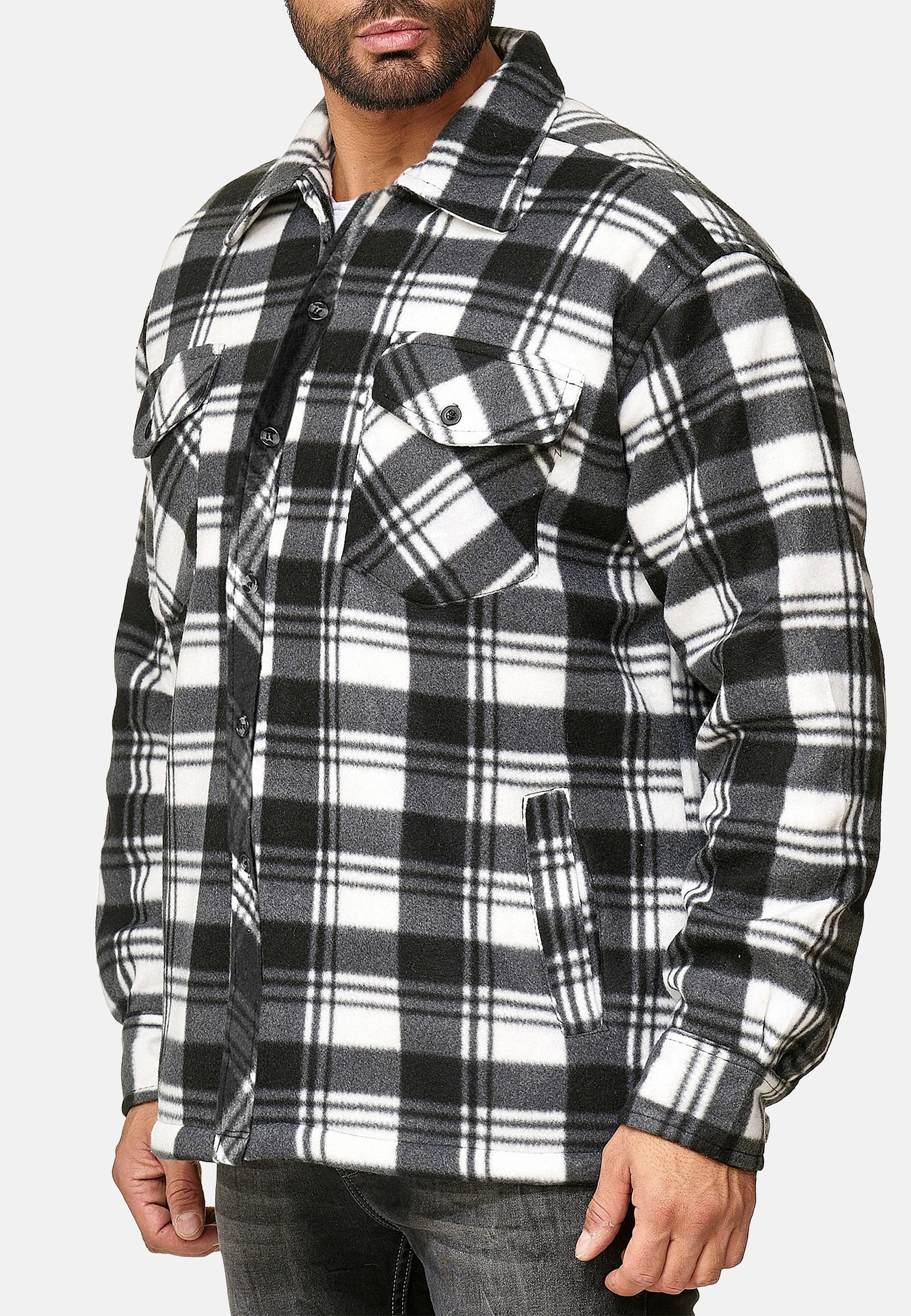 Egomaxx Langarmhemd Fleece Holzfäller Kariert Arbeiterjacke günstig online kaufen