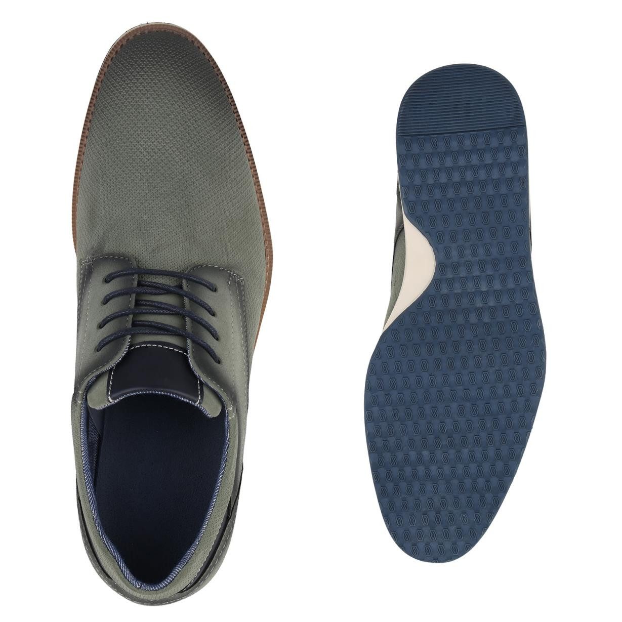 VAN HILL 841872 Espadrille Herren Klassische Halbschuhe Schnürer Bequeme Profil-Sohle