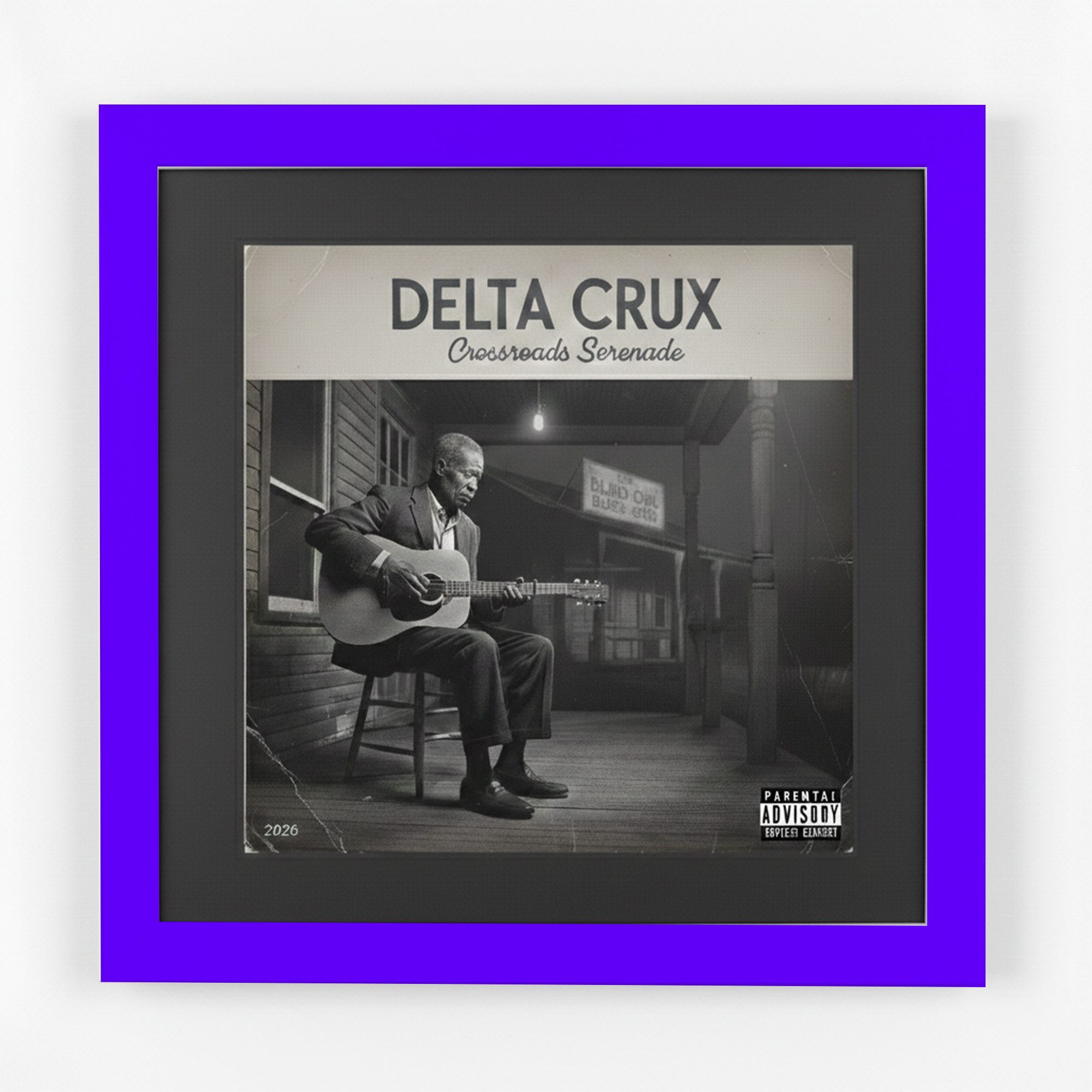 K-Möbel Bilderrahmen Schallplatten Rahmen für das Cover, (2 St), Mit Passepartout