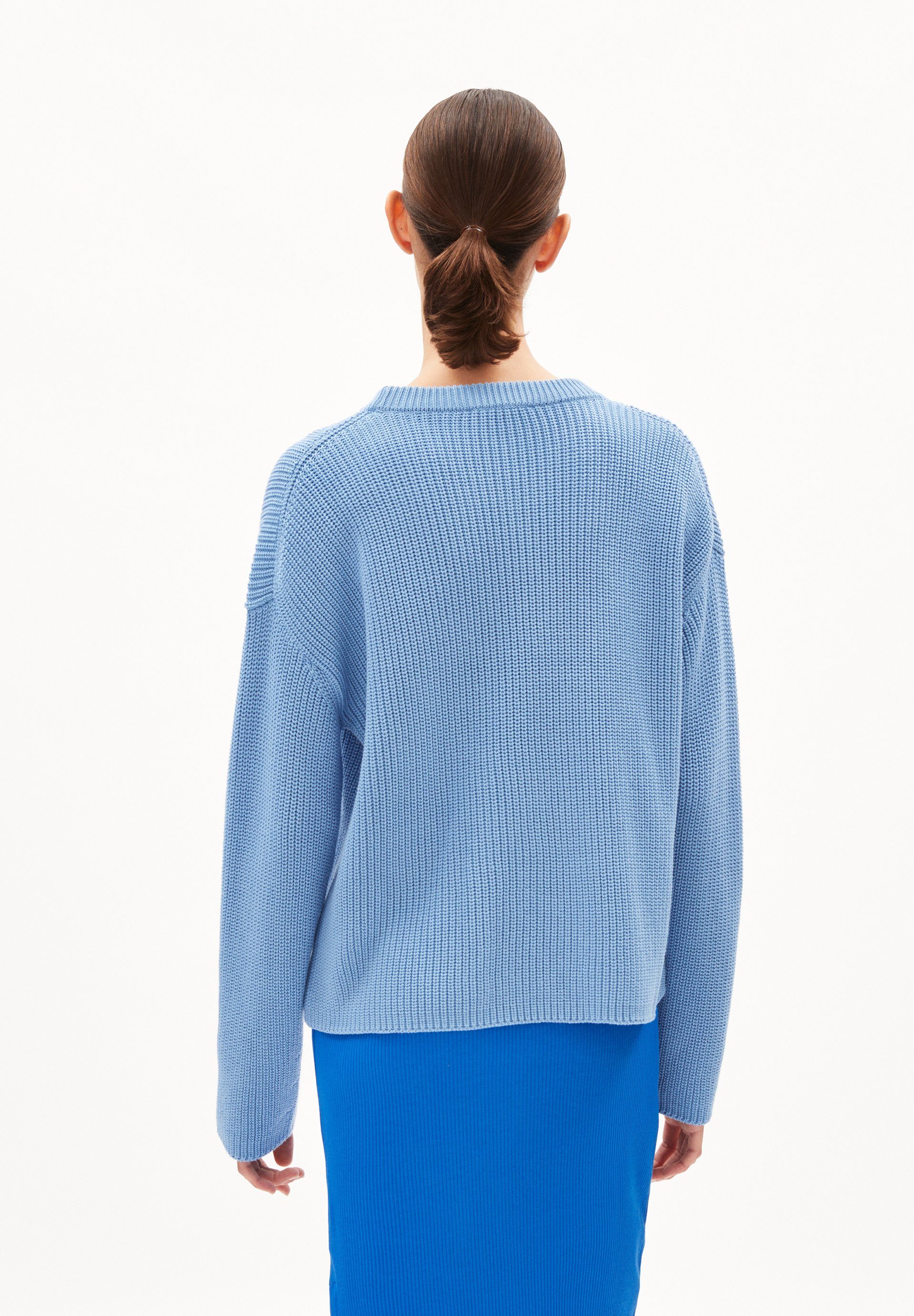 Bio-Baumwolle iceberg Pullover Damen blue Loose (1-tlg) Fit Strickpullover NURIAAS Armedangels aus