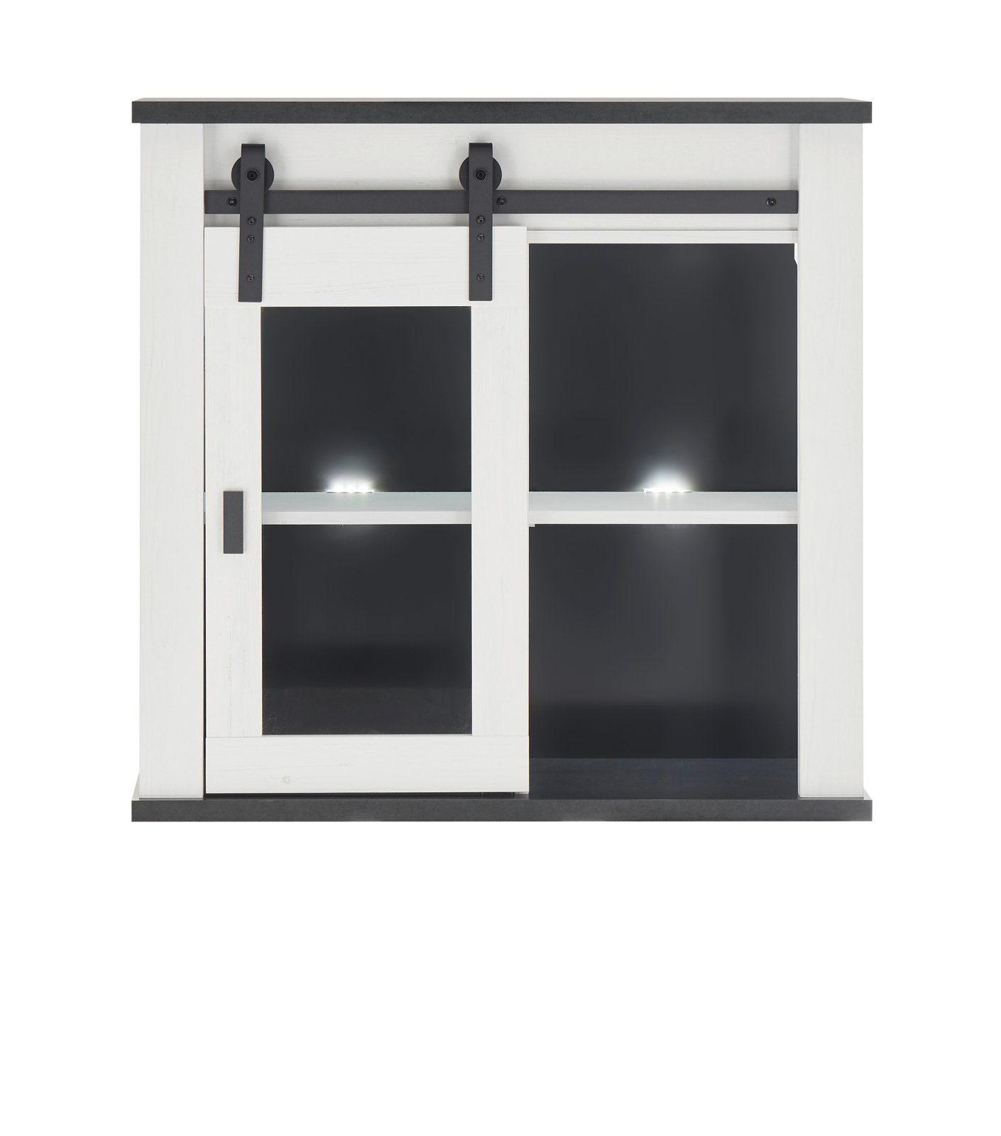 Furn.Design Hängeschrank Stove (Küchenschrank in weiß Pinie und anthrazit, Landhaus) mit Schwebetür