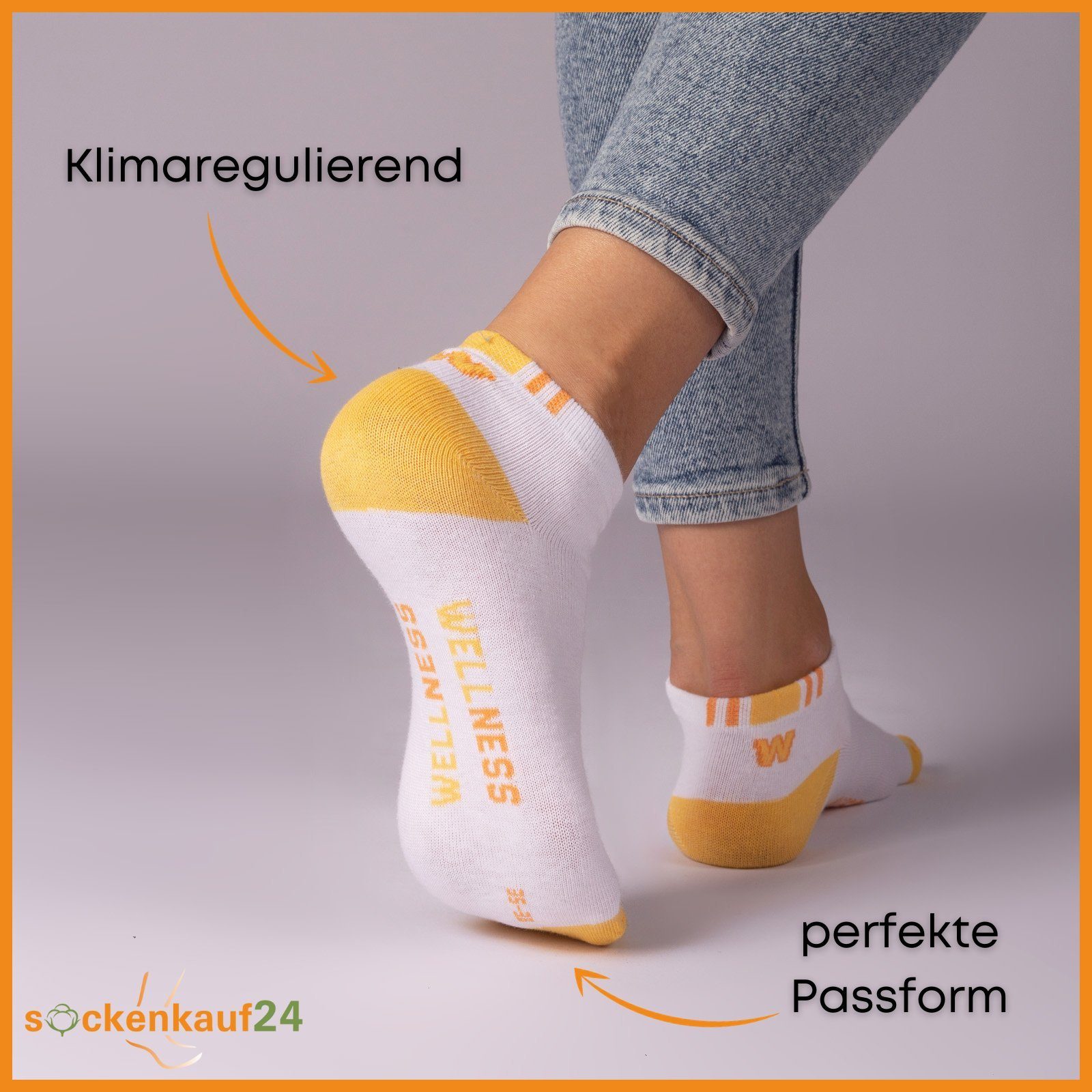 sockenkauf24 Sneakersocken 10 Paar Damen Sneaker Socken Mehrfarbig (39-42, 36826) Streifen Punkte Herzen Maritim Baumwolle WP