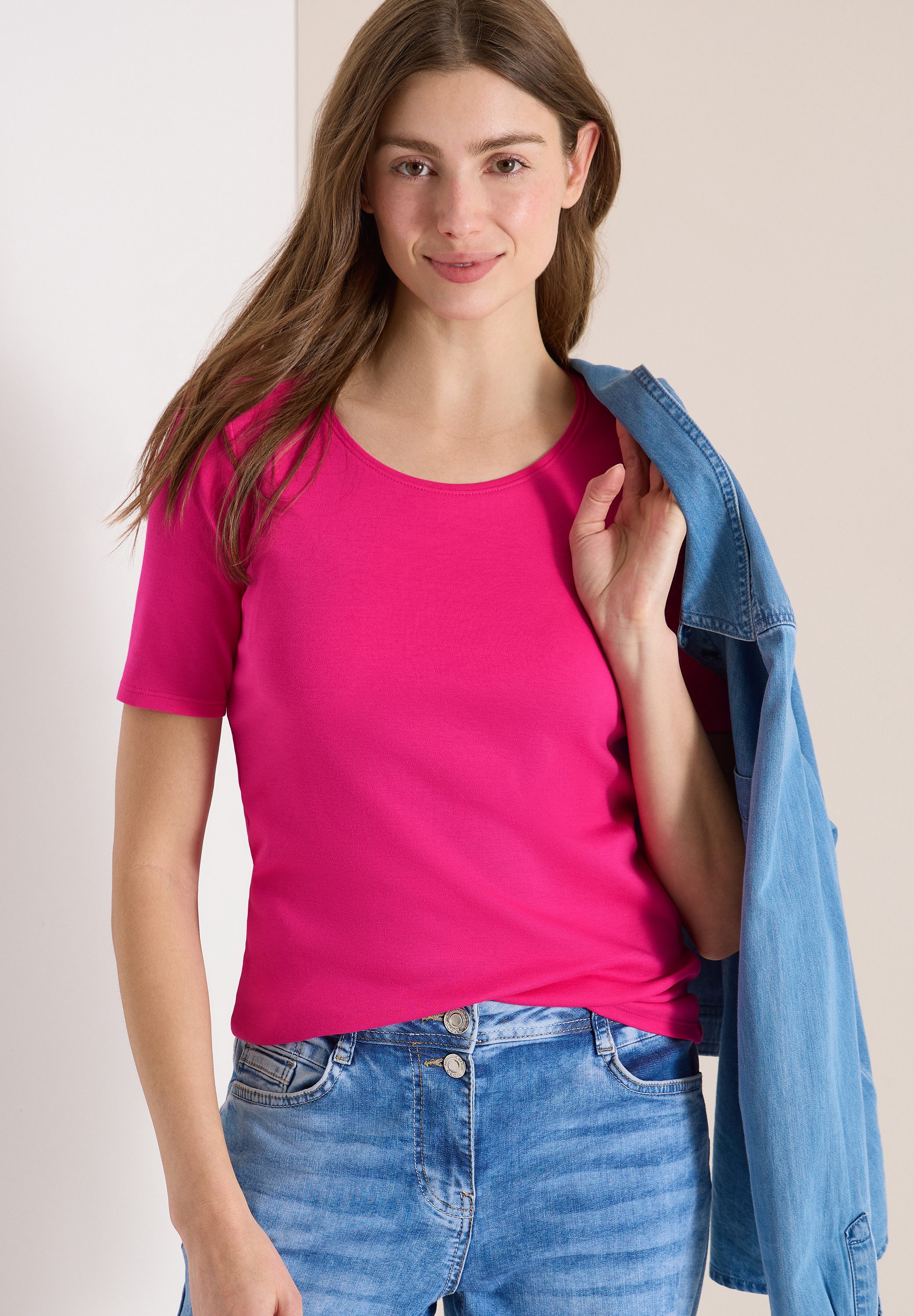 CECIL T-Shirt Style Lena mit klassischem Rundhalsausschnitt